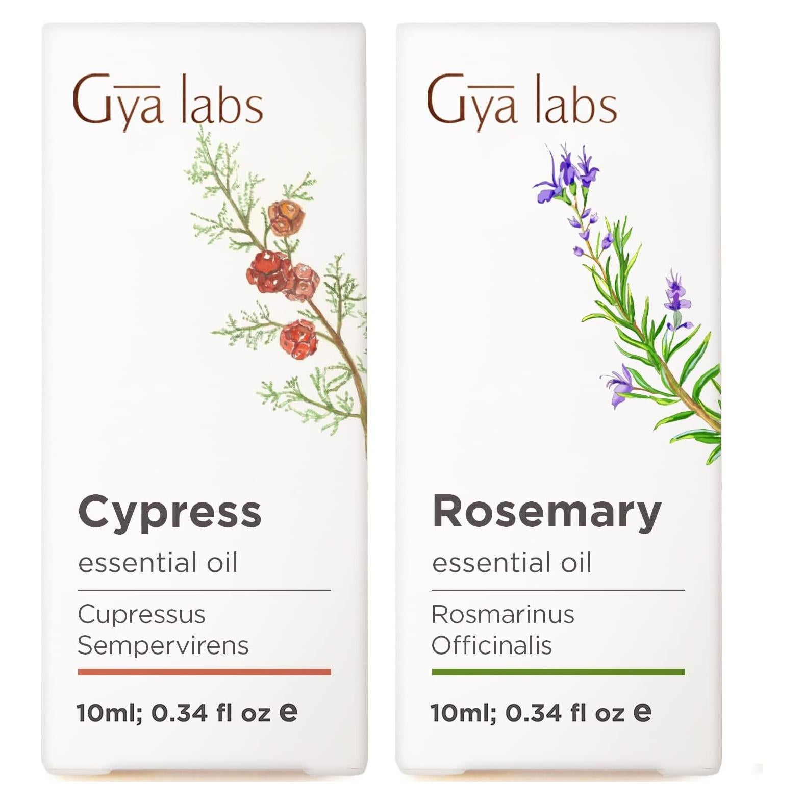 Set de Aceites Esenciales Gya Labs 2x10ml: Ciprés y Romero
