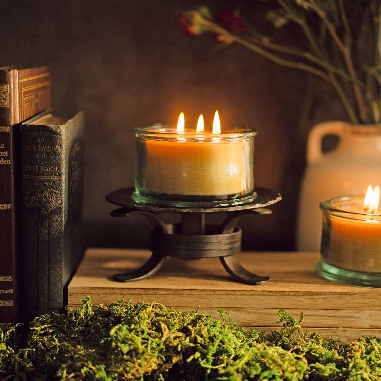 Vela de Cera de Abeja Pura Bluecorn 3 Mechas Eucalipto Naranja 283g