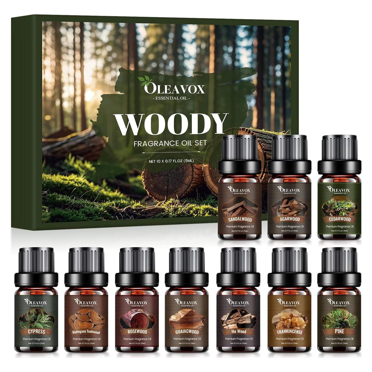 Juego de Aceites Esenciales de Madera OleaVox 10x15ML