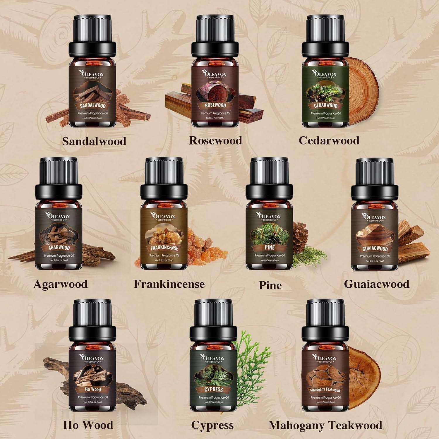 Juego de Aceites Esenciales de Madera OleaVox 10x15ML