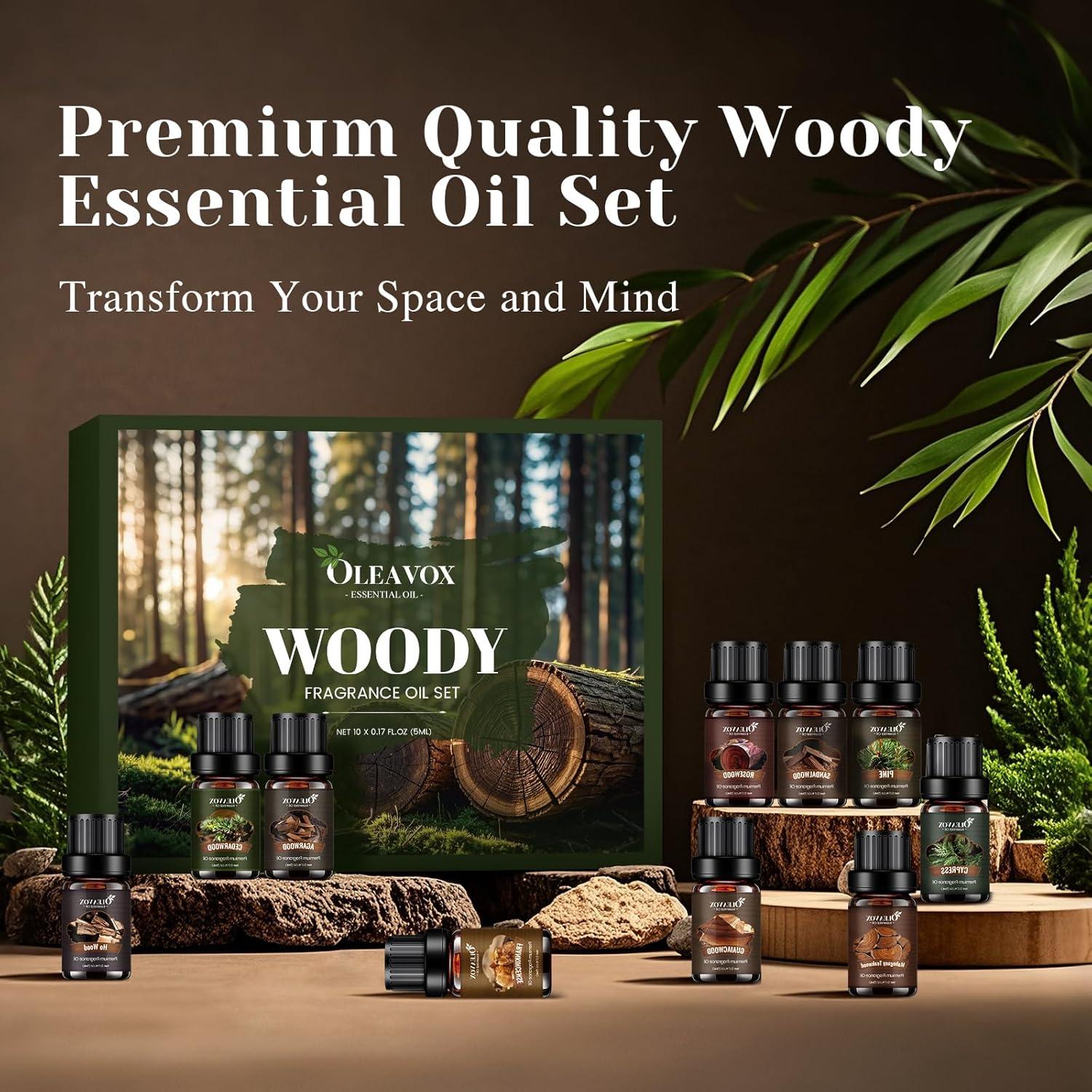 Juego de Aceites Esenciales de Madera OleaVox 10x15ML