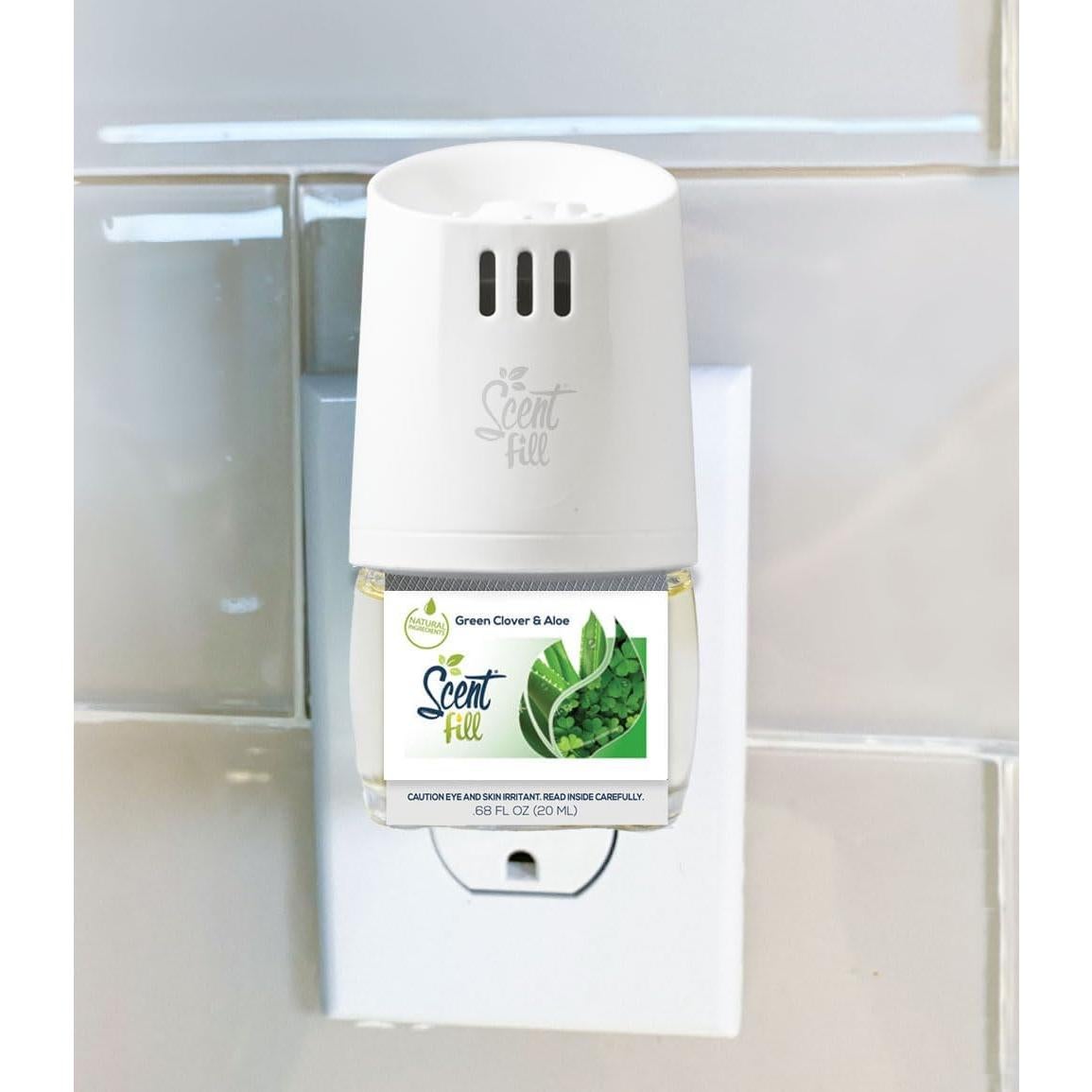 Ambientador enchufable Scent Fill Trébol Verde y Aloe - 4 recargas