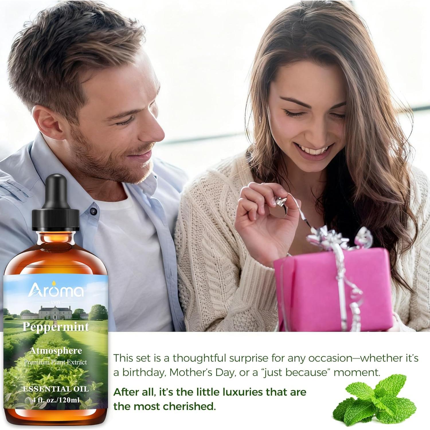 Aceite Esencial de Menta 100% Puro - 118 ml con Caja Regalo