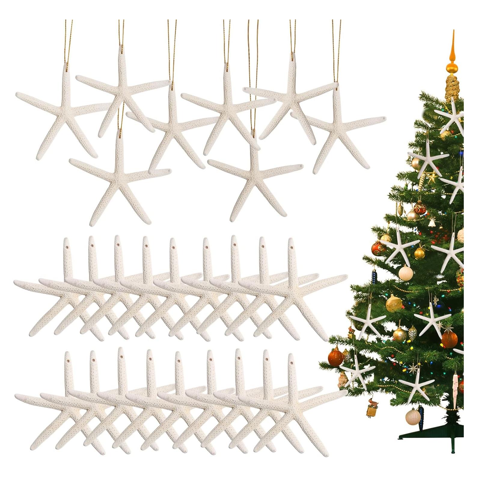 20 Adornos de Estrella de Mar Natural para Navidad - QICQDRAM