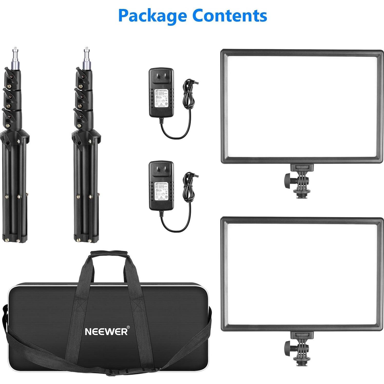 Neewer Kit de Panel de Luz LED 2-Pack Bi-Color 3200K-5600K