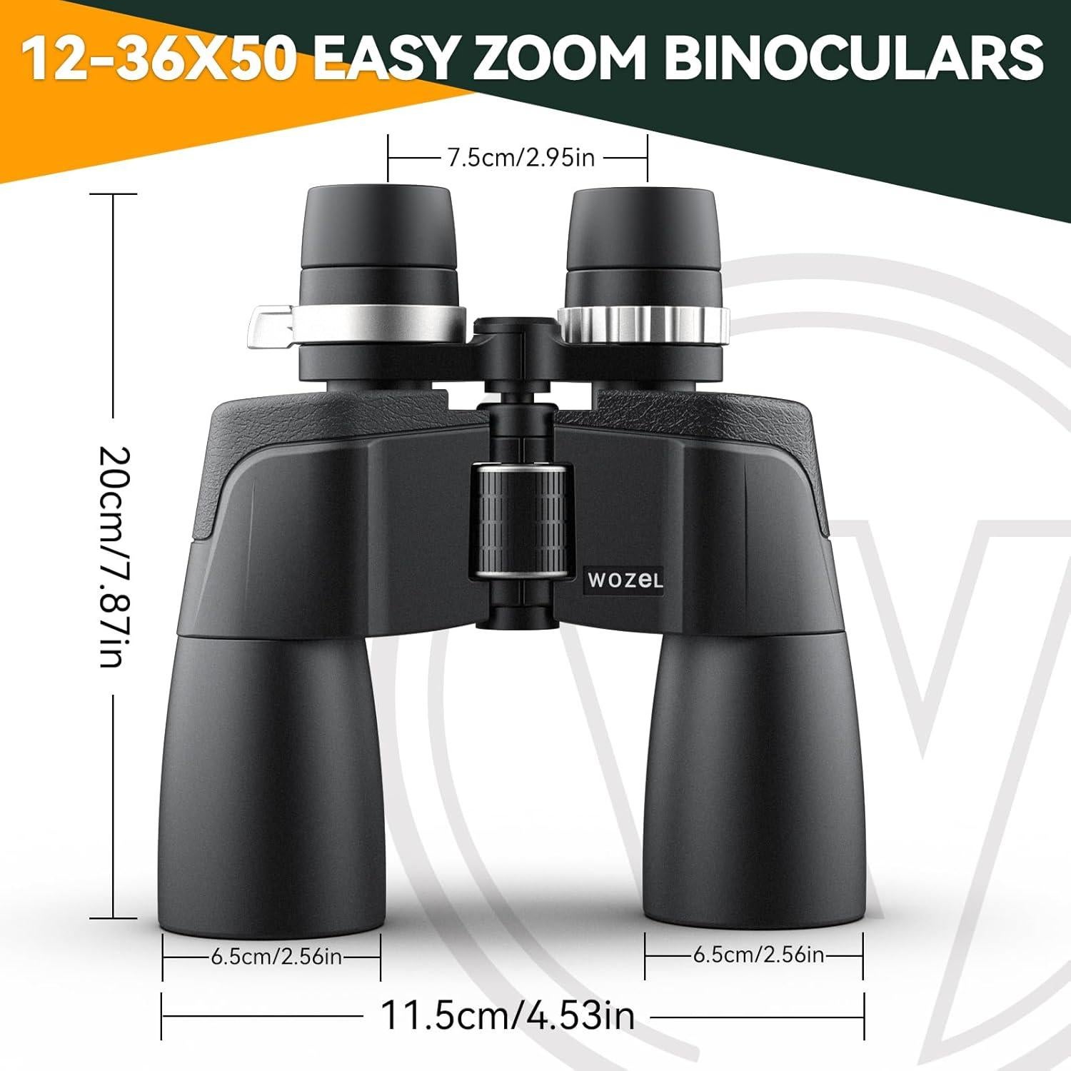 Binoculares Wozel 12-36x50 HD para Observación de Aves