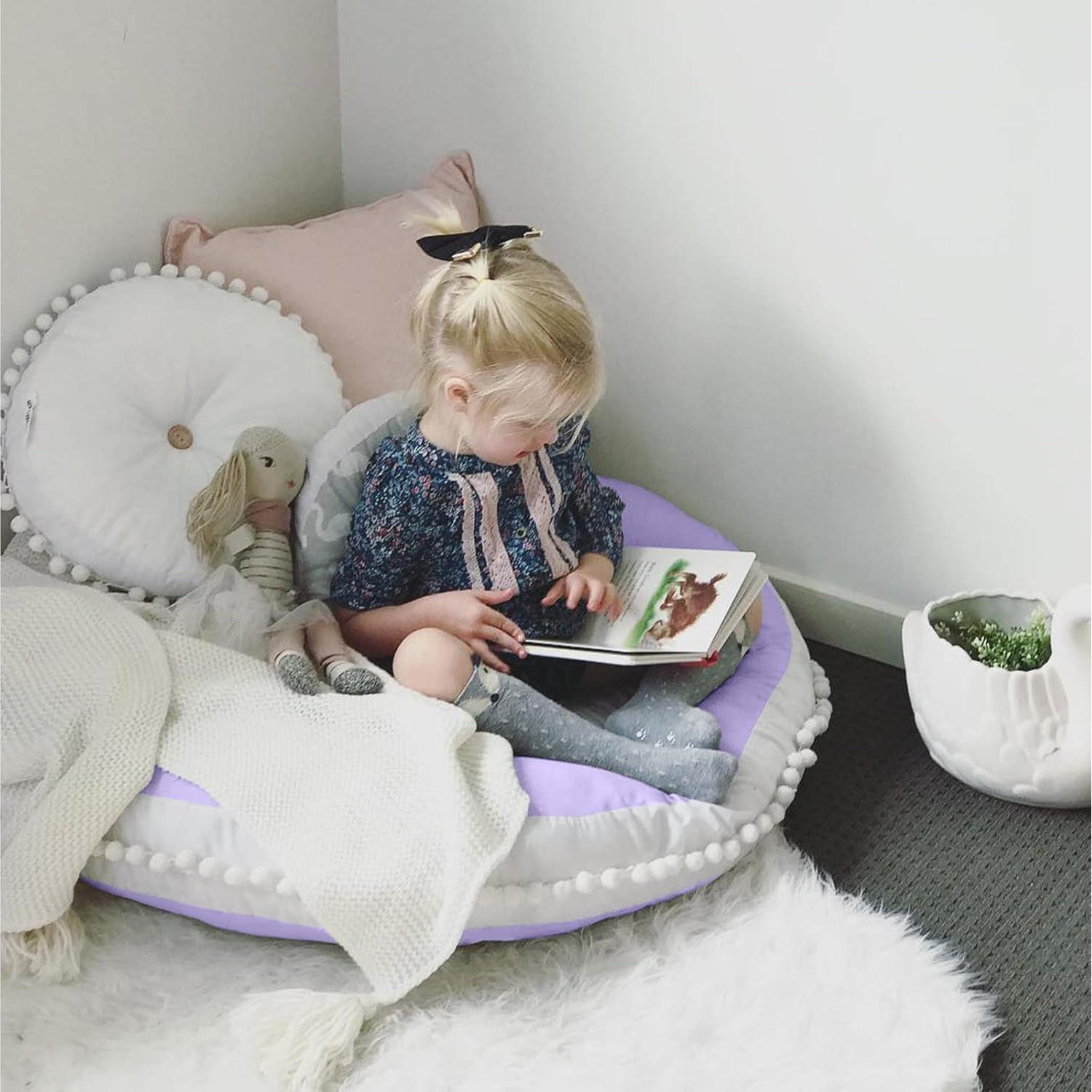 Almohada de Suelo Redonda Kishome 88.9 cm Púrpura