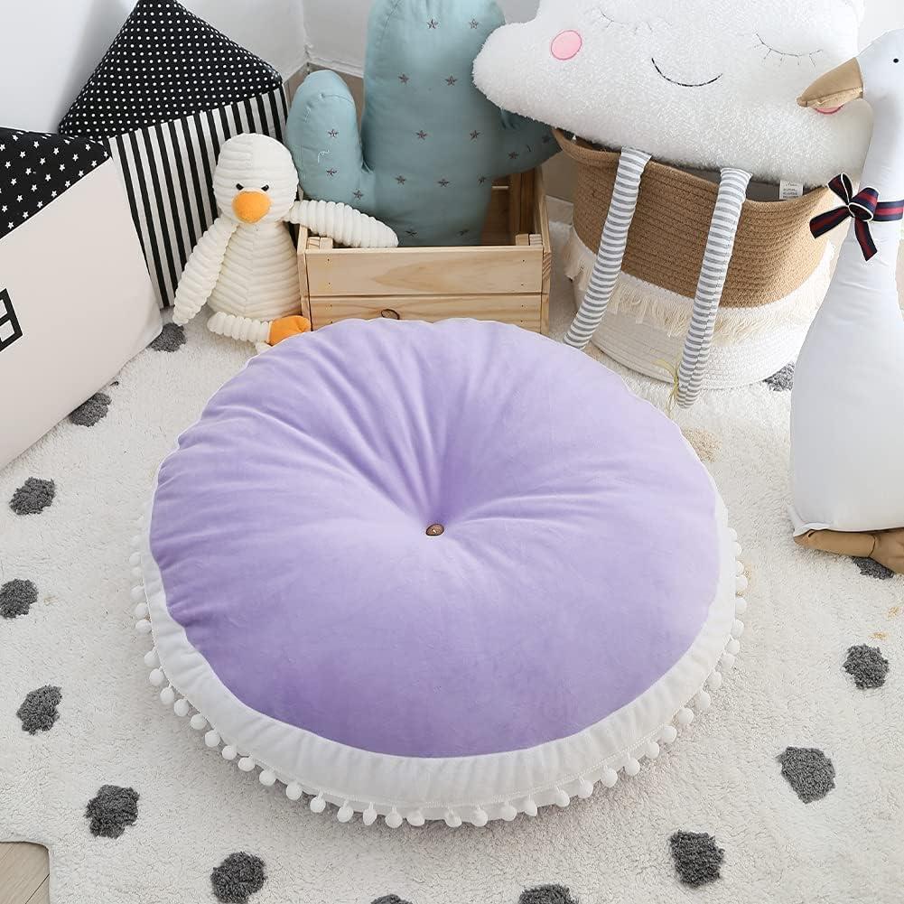 Almohada de Suelo Redonda Kishome 88.9 cm Púrpura