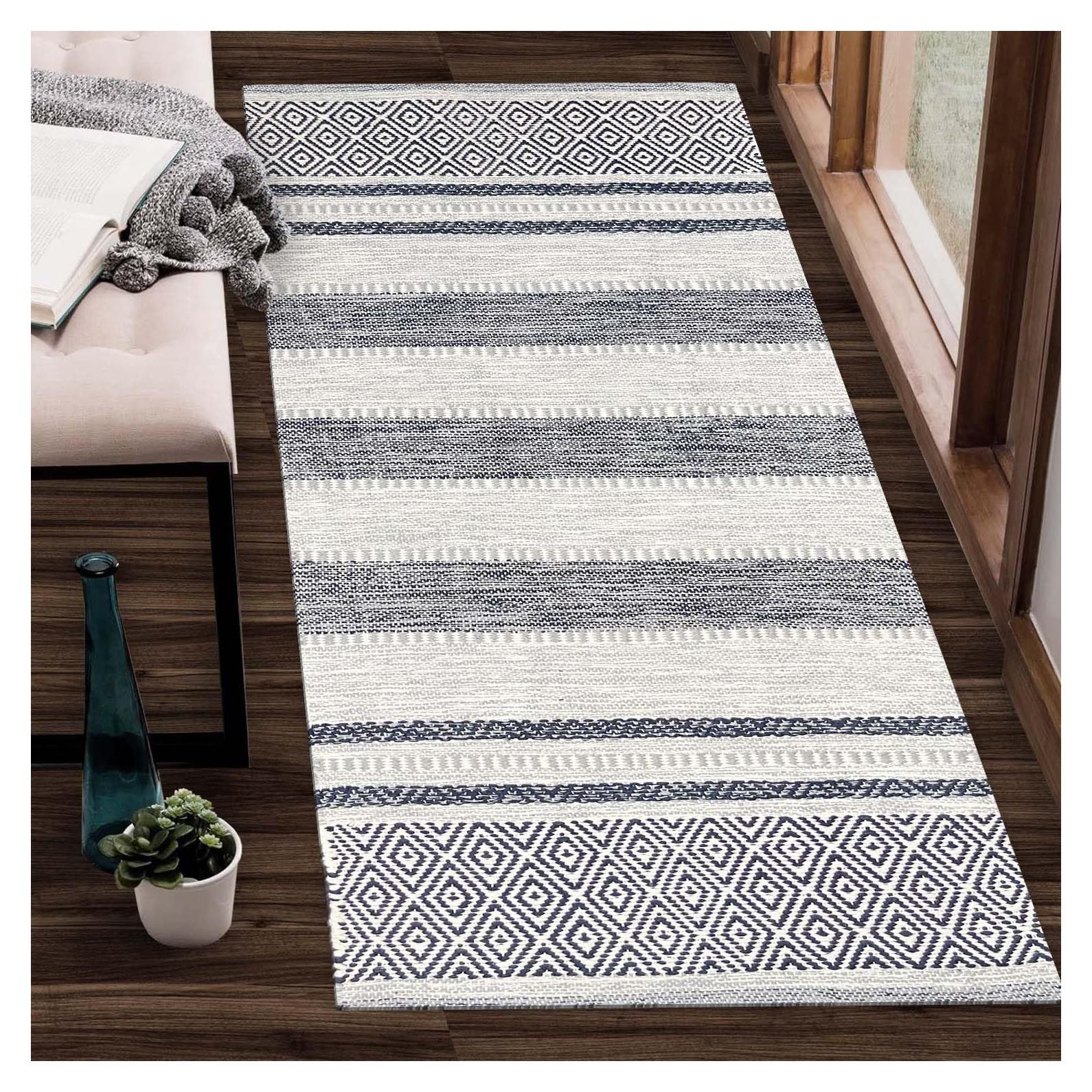 Alfombra Corredor Chardin hogar 1.52x1.83m Algodón Reciclado Gris Marino