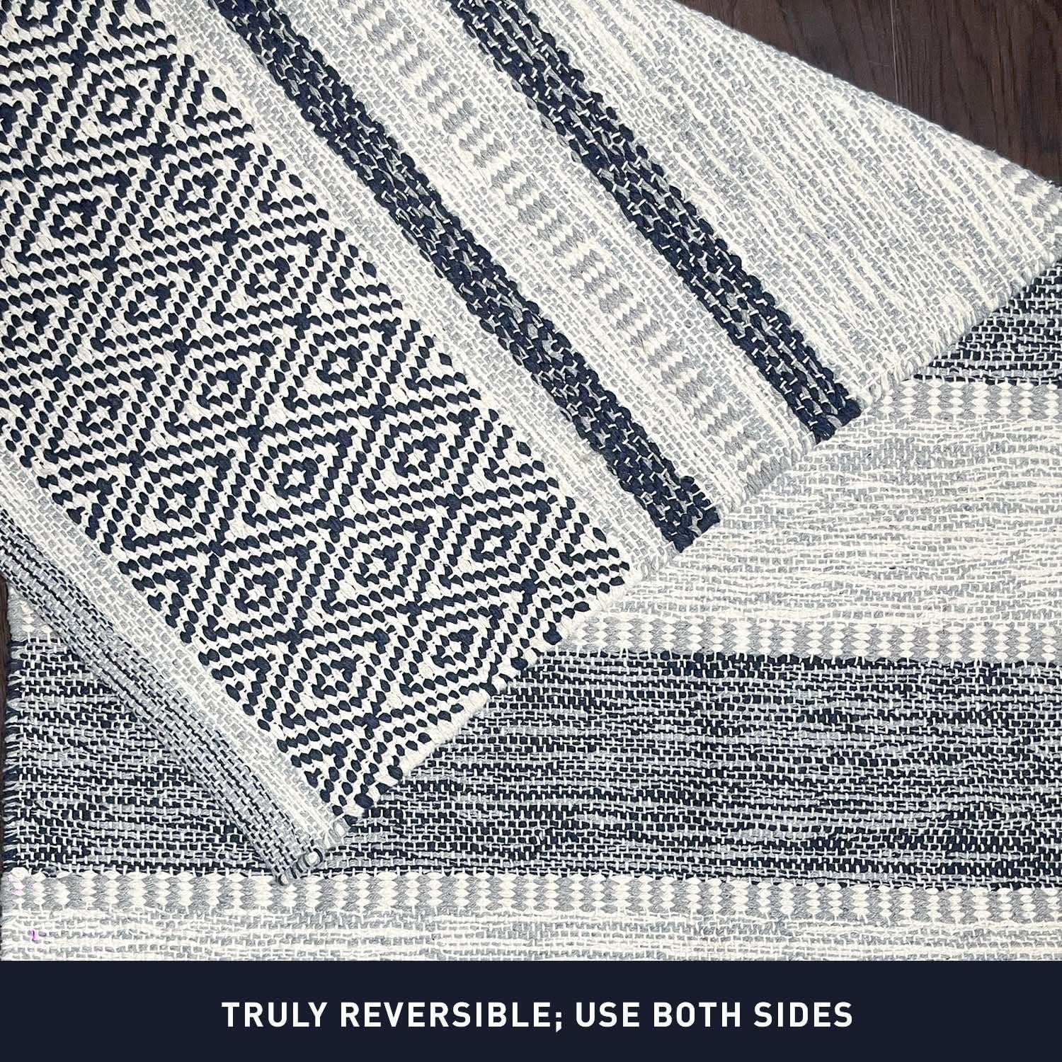 Alfombra Corredor Chardin hogar 1.52x1.83m Algodón Reciclado Gris Marino