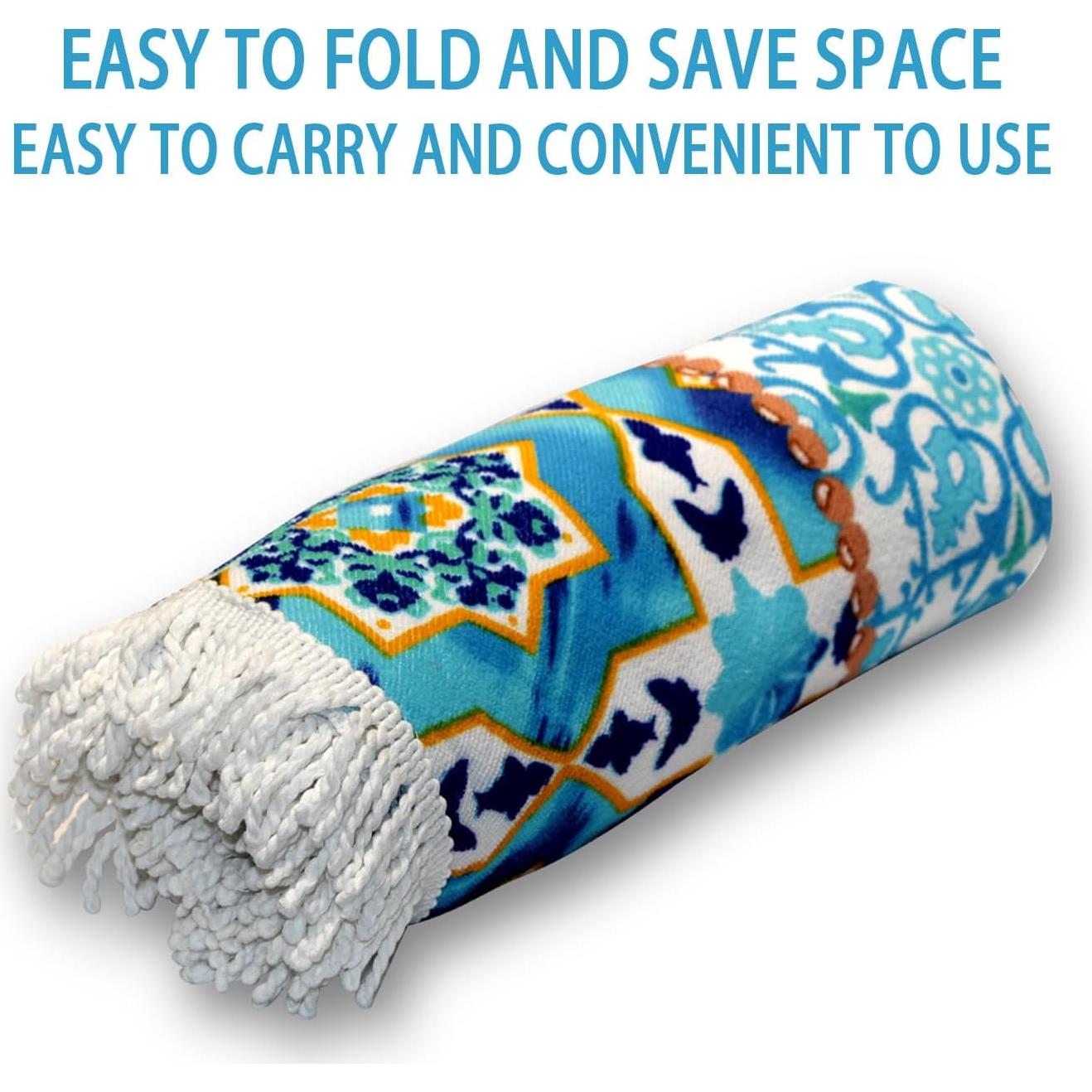 Manta de Playa Redonda Pafusen 152 cm Mandala Bohemio