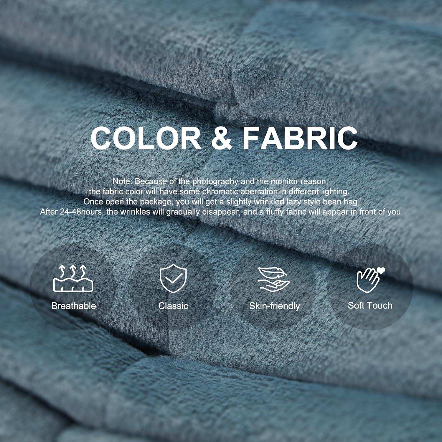 Silla de Bolsa de Frijoles Hobestluk Individual Azul Grisáceo