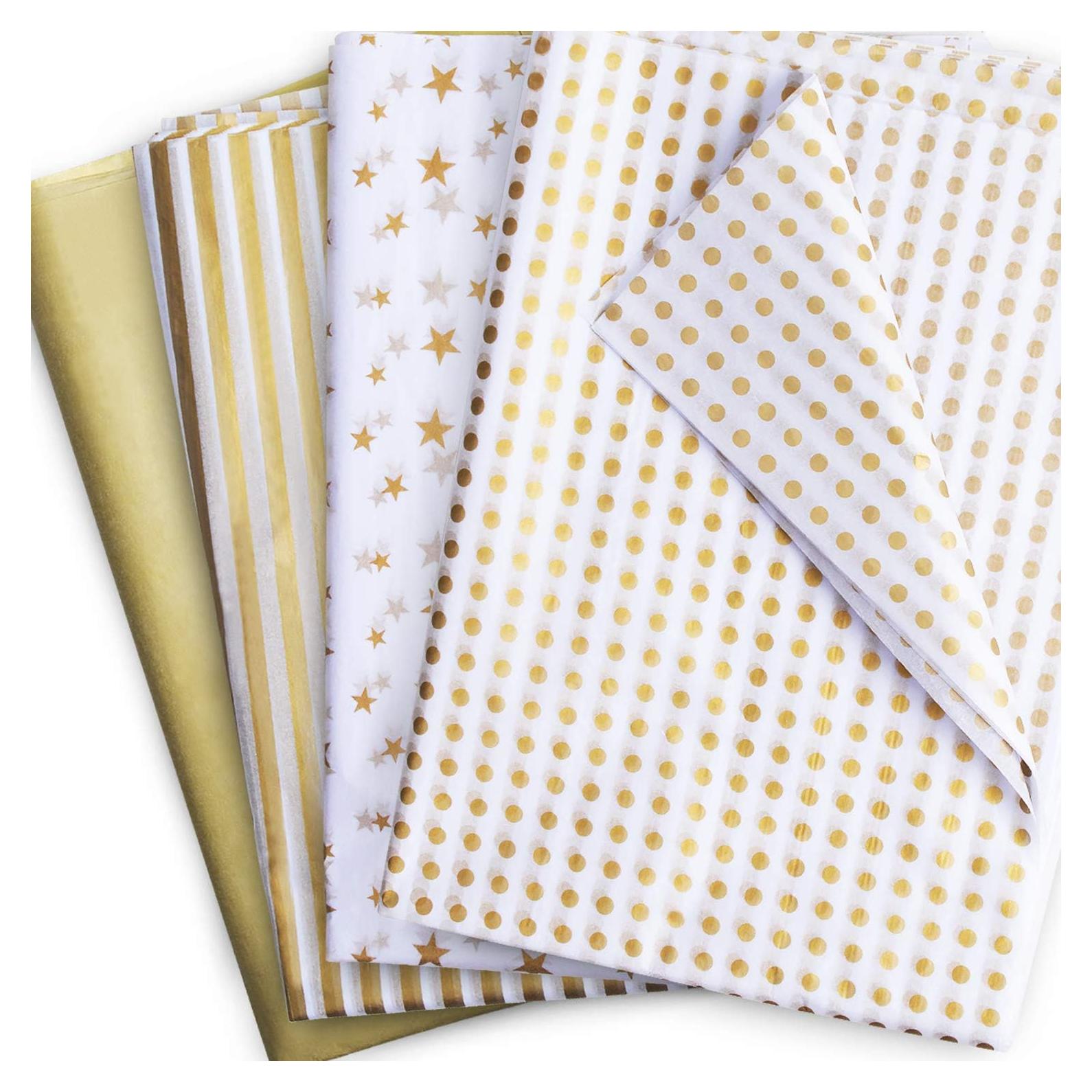 Papel de Seda Dorado MR FIVE 60 Hojas 50x70 cm para Regalos