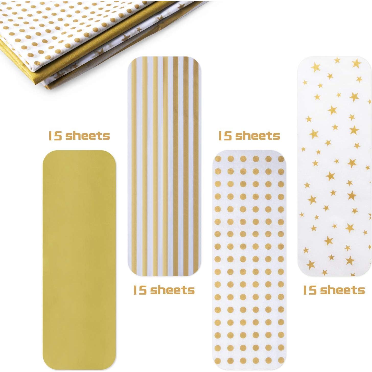 Papel de Seda Dorado MR FIVE 60 Hojas 50x70 cm para Regalos