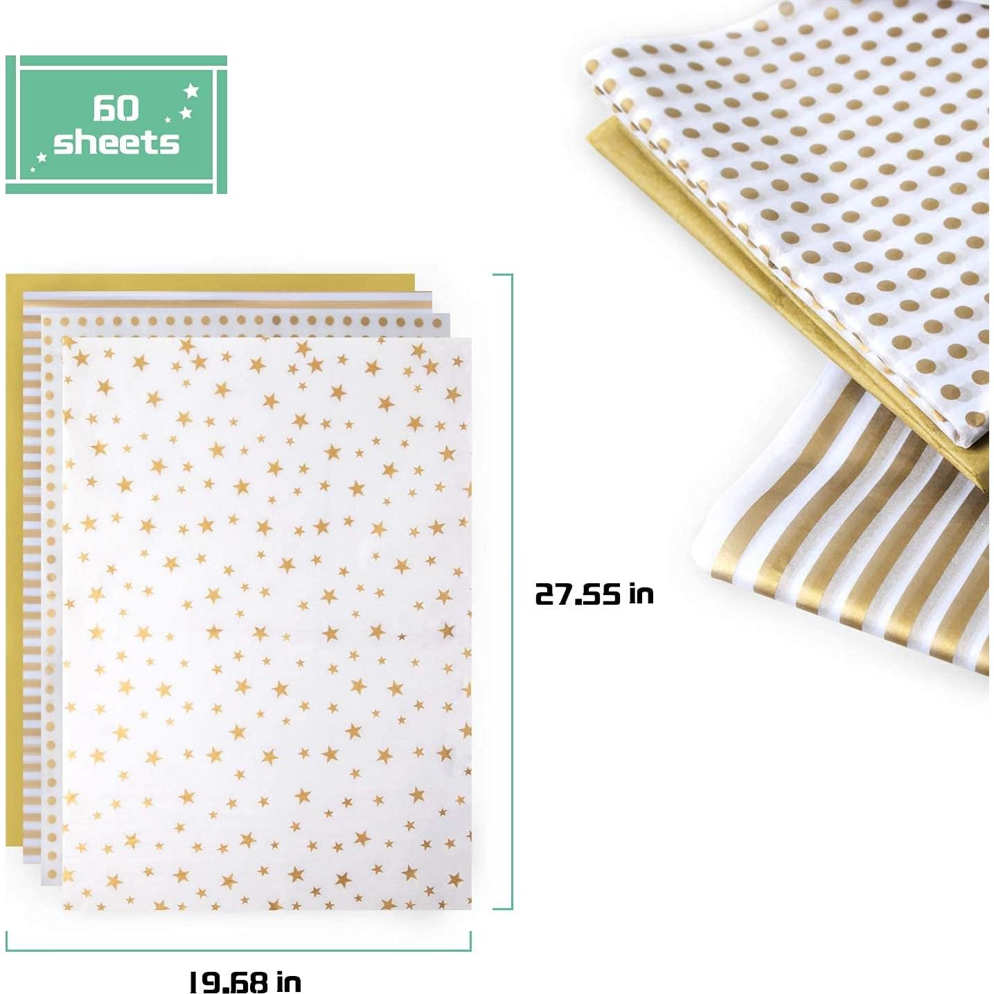 Papel de Seda Dorado MR FIVE 60 Hojas 50x70 cm para Regalos