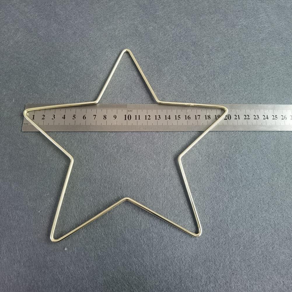 2 Aros Florales de Alambre Estrella Dorados 20cm para DIY