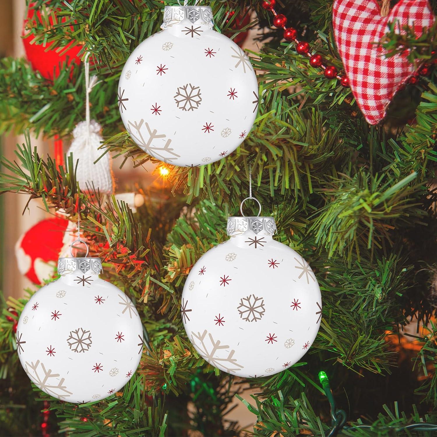 Adornos Navideños DIY Zubebe 8 cm Blancos Mate 36 Pcs