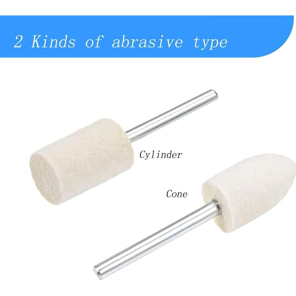 100 Piezas Ruedas de Pulido de Fieltro Luo Ke 4-10mm