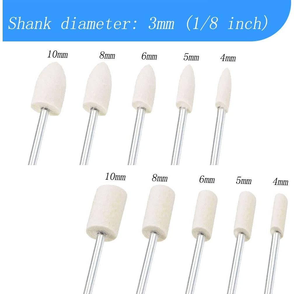 100 Piezas Ruedas de Pulido de Fieltro Luo Ke 4-10mm