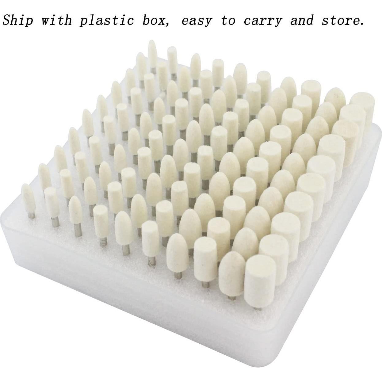 100 Piezas Ruedas de Pulido de Fieltro Luo Ke 4-10mm