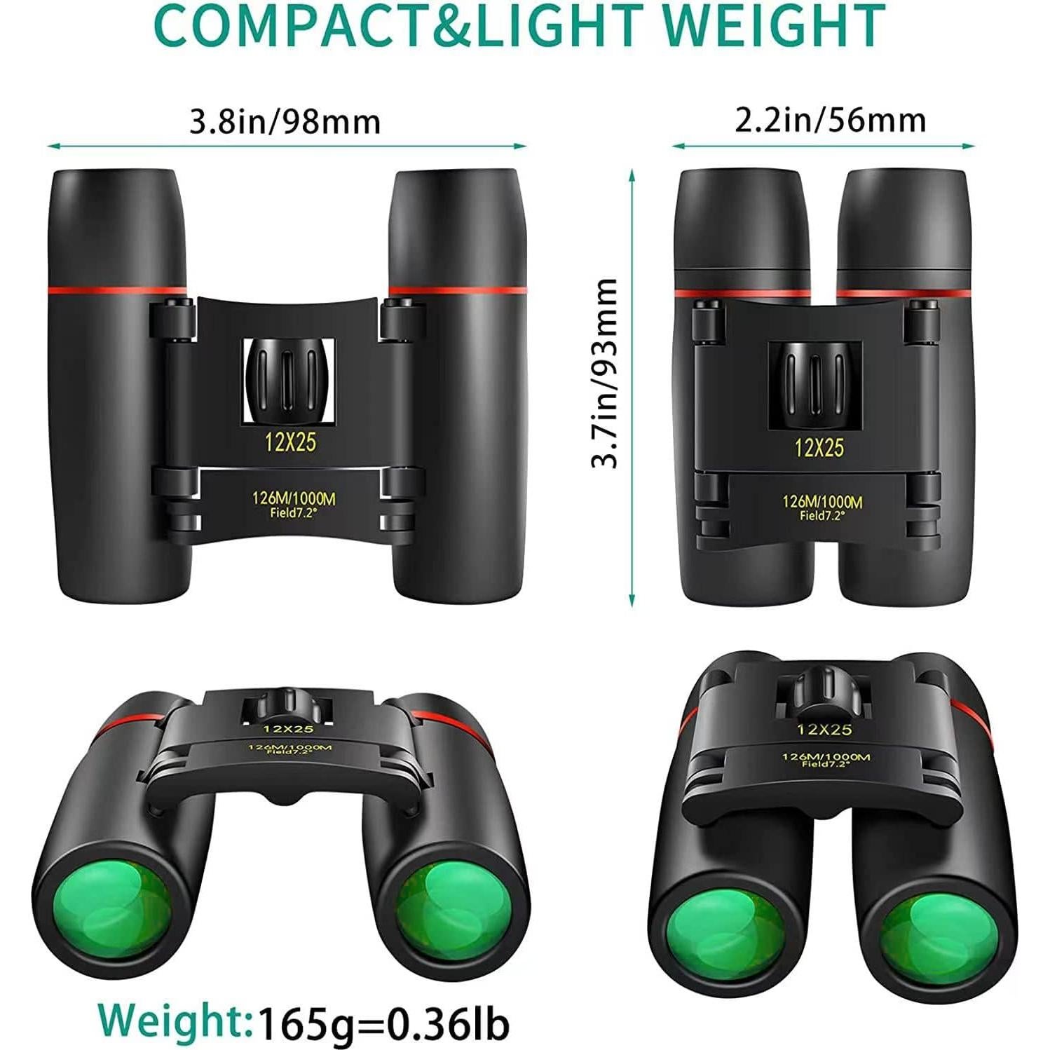 Binoculares compactos POLDR 12X25 para observación