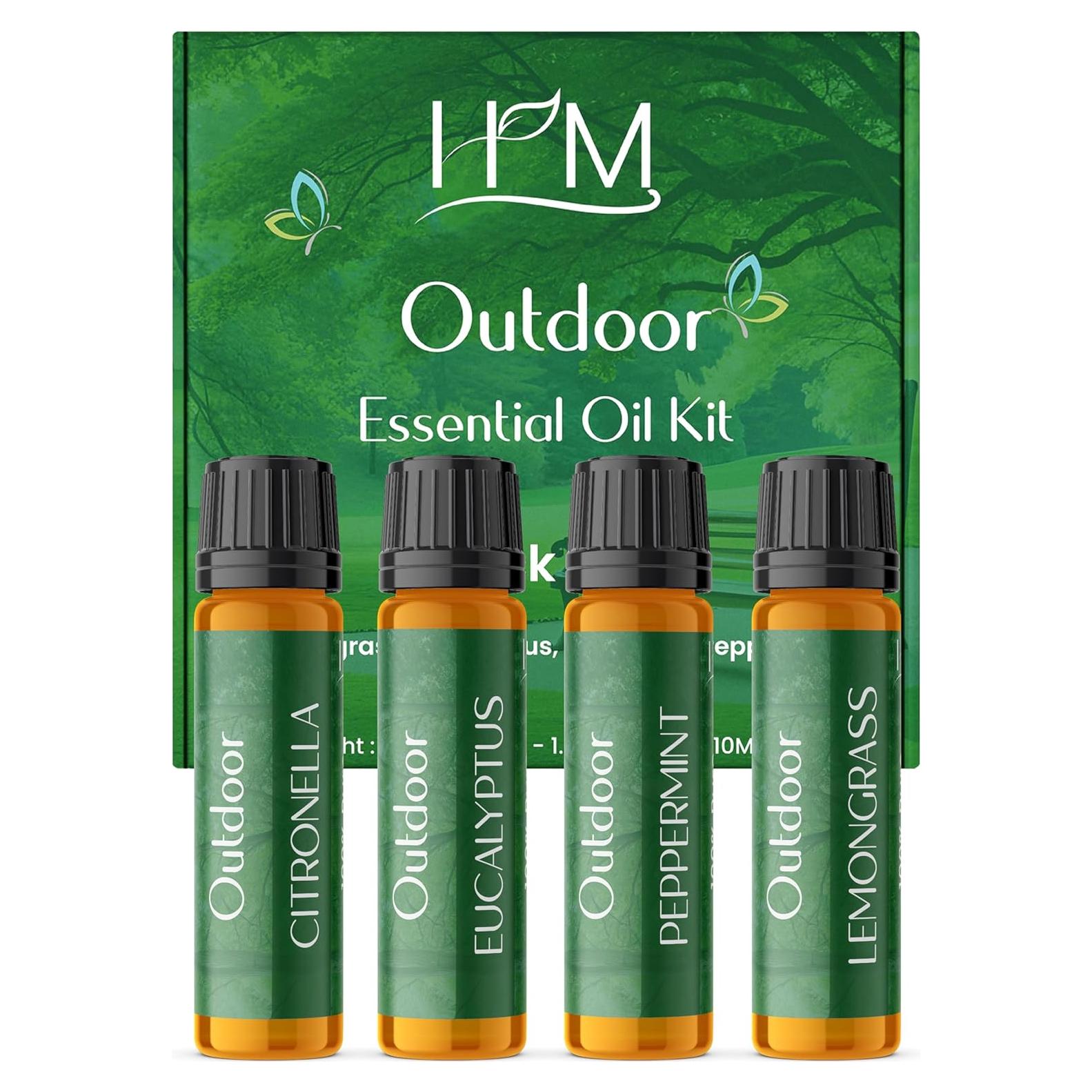 Kit de Aceites Esenciales HM Outdoor - 4 Aromas Naturales 40 ML