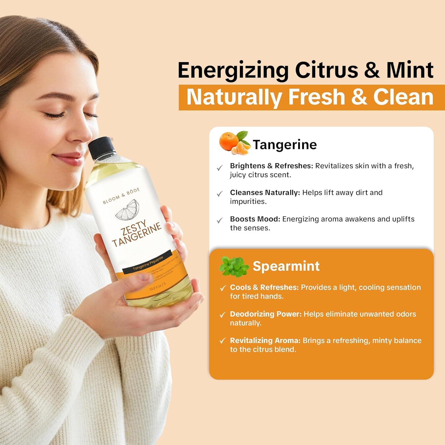 Jabón de Manos Líquido Natural EO 1000 ml - Aroma Mandarina Fresca