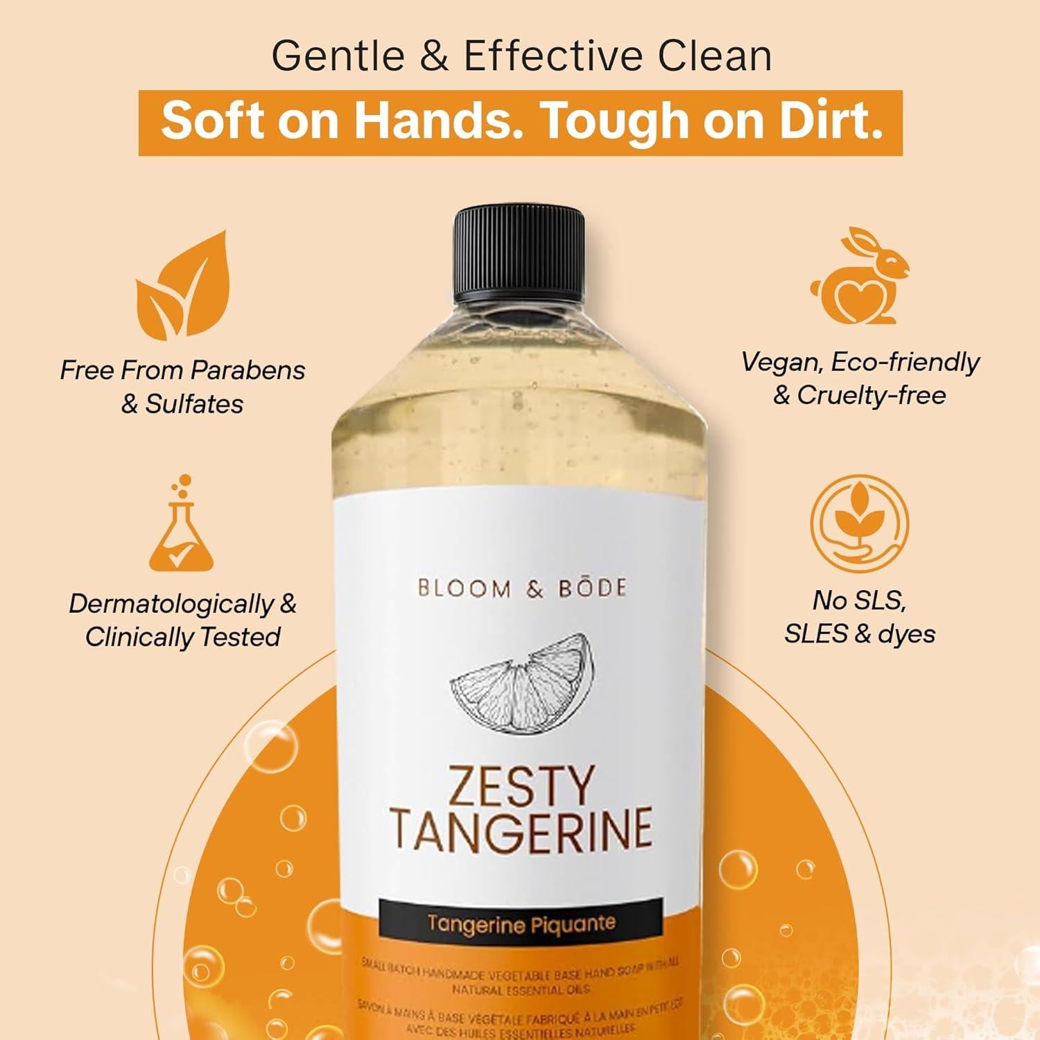 Jabón de Manos Líquido Natural EO 1000 ml - Aroma Mandarina Fresca