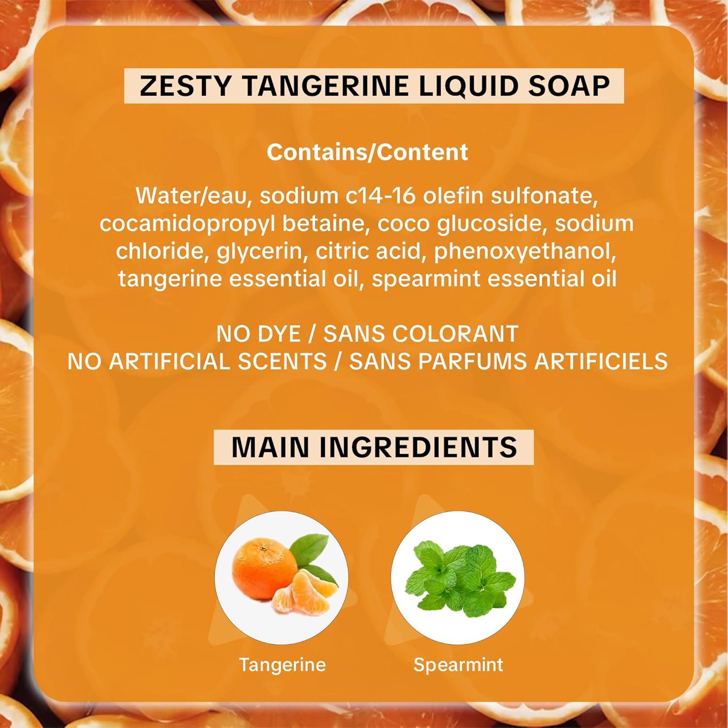 Jabón de Manos Líquido Natural EO 1000 ml - Aroma Mandarina Fresca