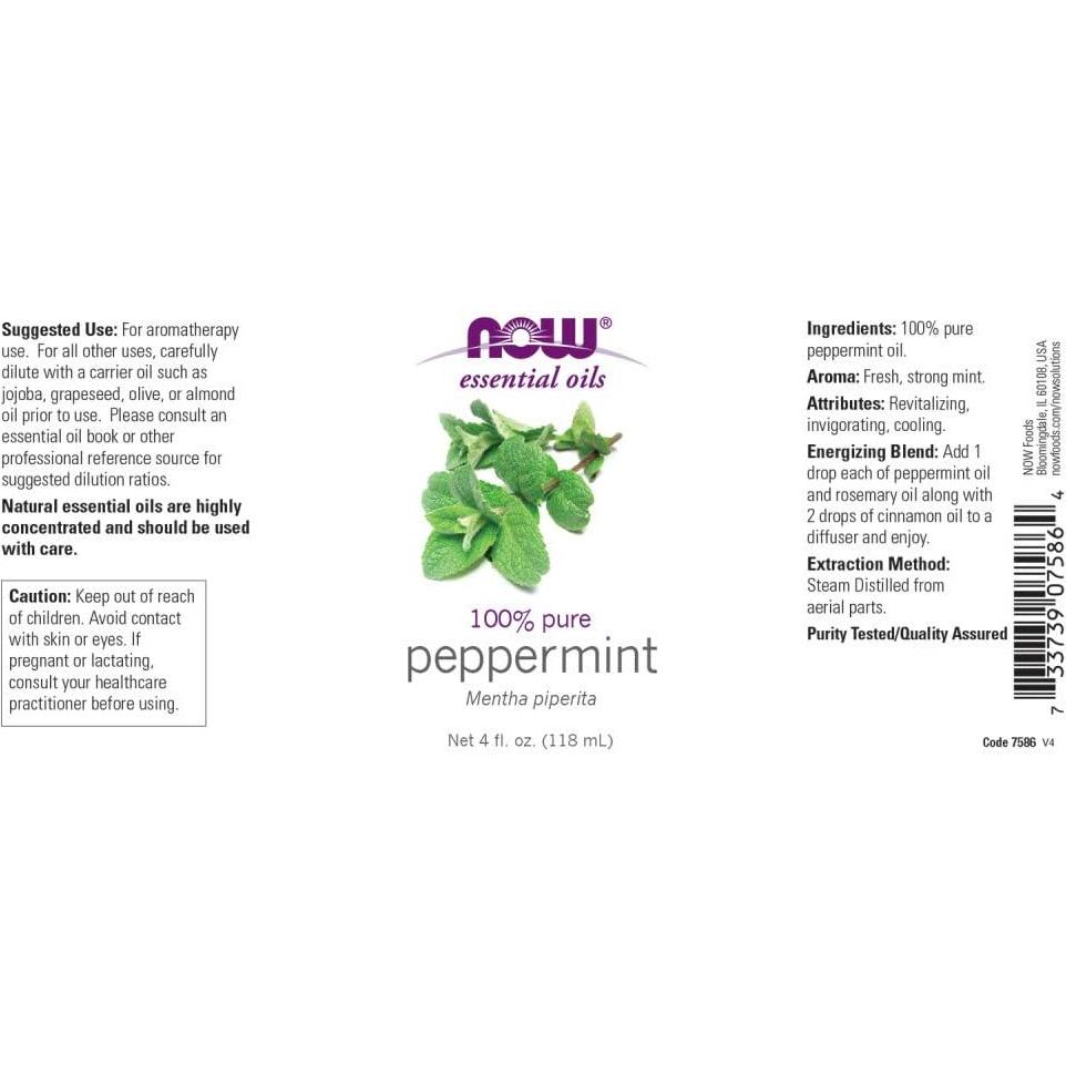 Aceite de Menta 100% Puro NOW Foods 226 g (Paquete de Dos)