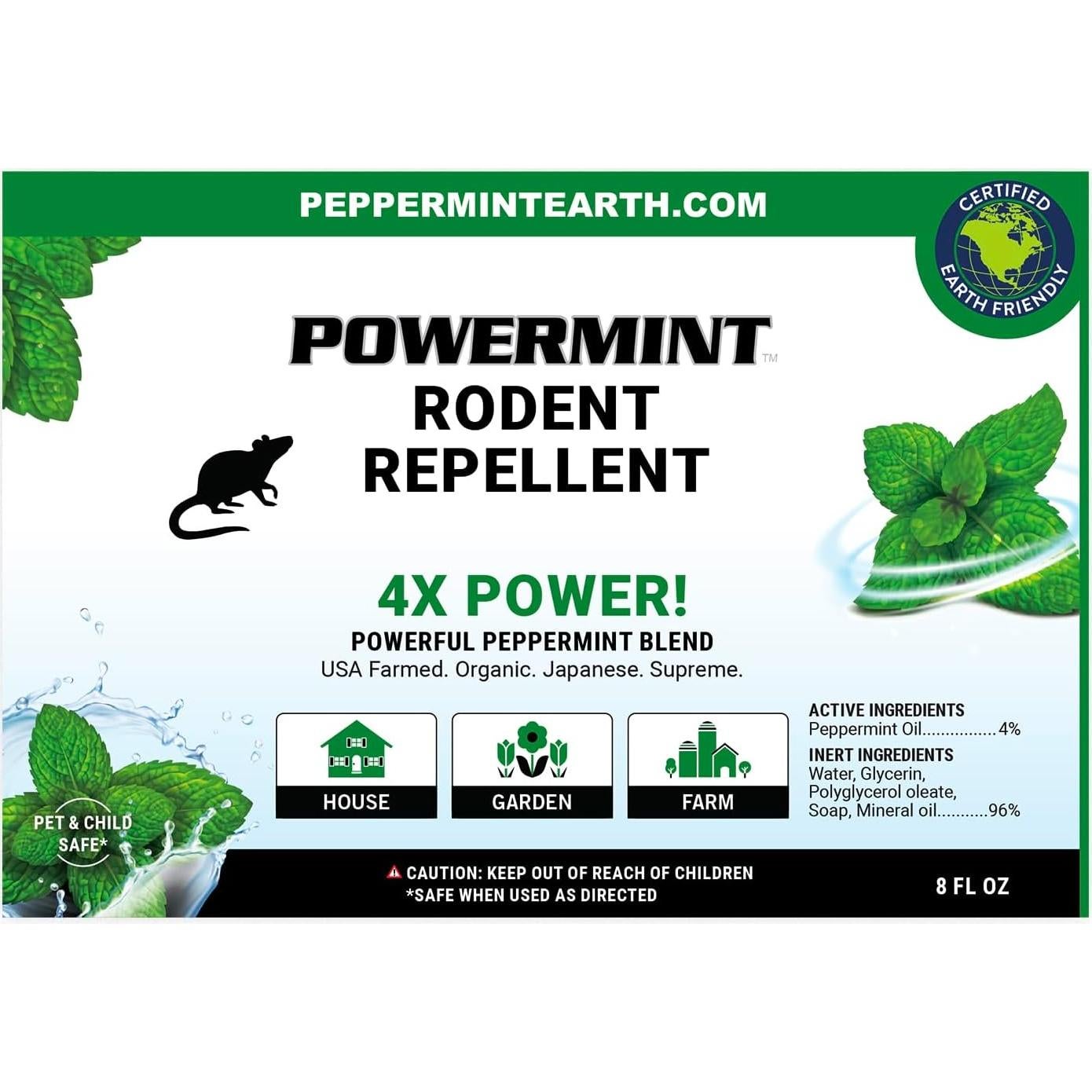 Spray Repelente de Roedores Powermint 226.8 ml Aceite de Menta