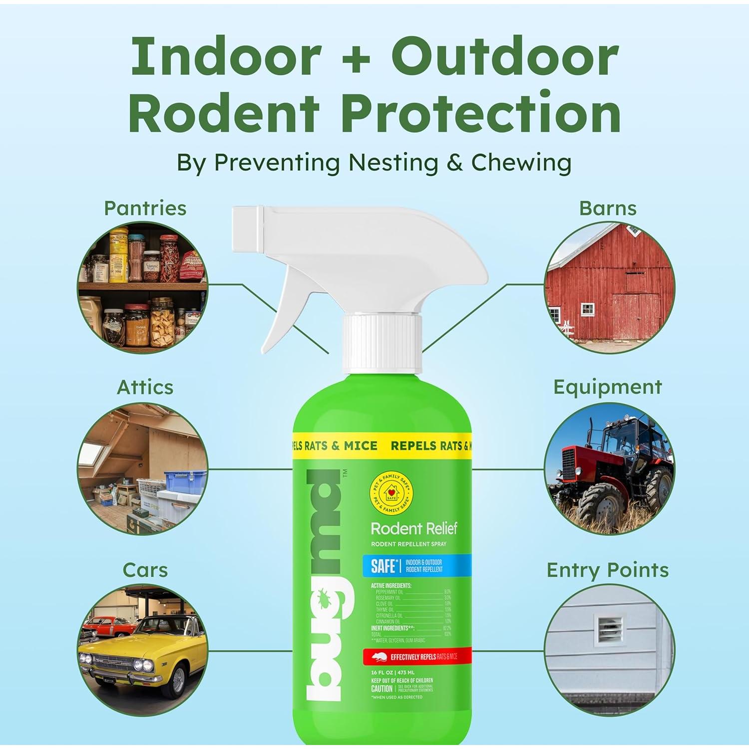 Spray Repelente de Roedores BugMD 473ml Natural Efectivo