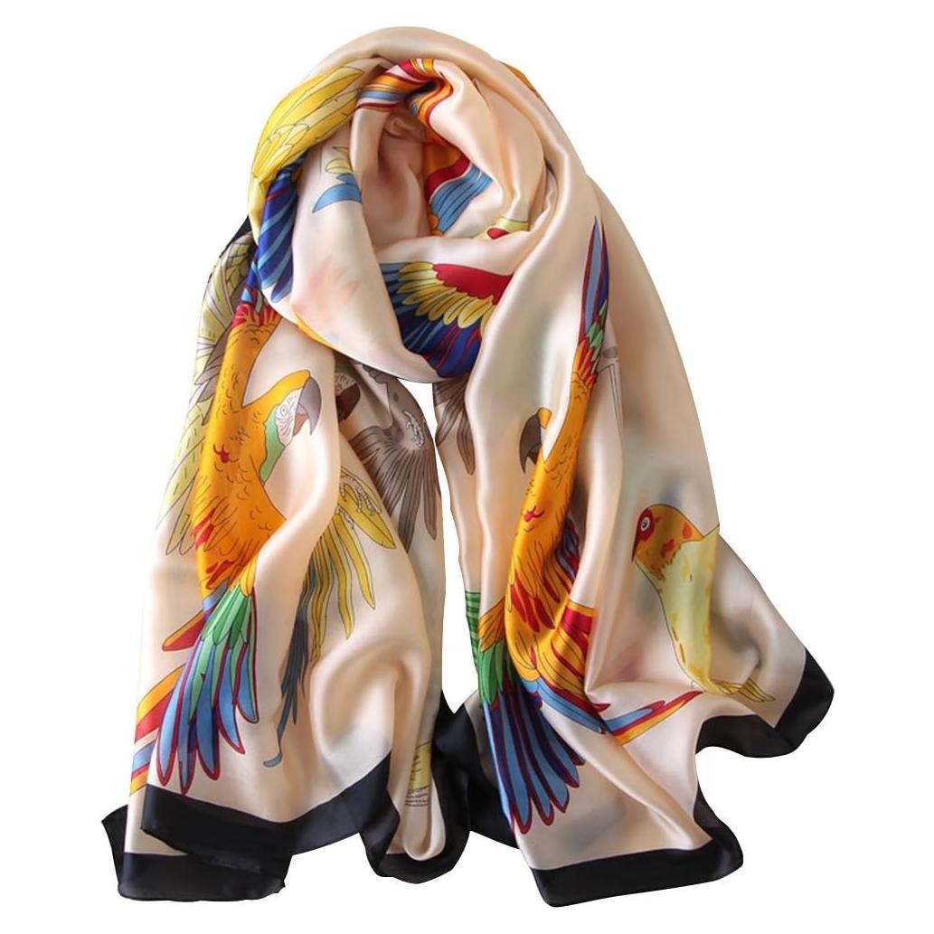 Bufanda de Seda de Morera NUWEERIR para Mujeres 178x89 cm