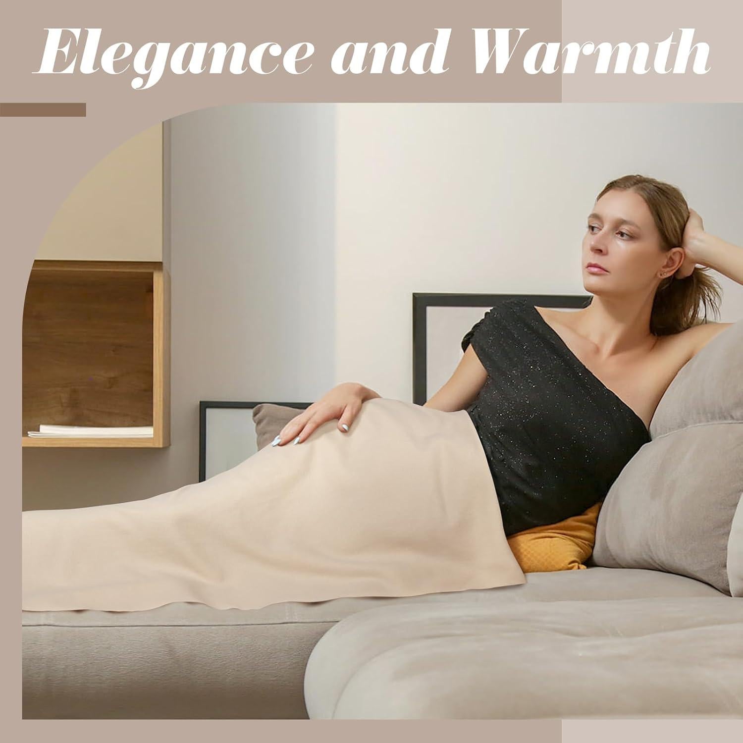 Bufanda Pashmina para Mujeres Cálida y Suave 205 cm Beige