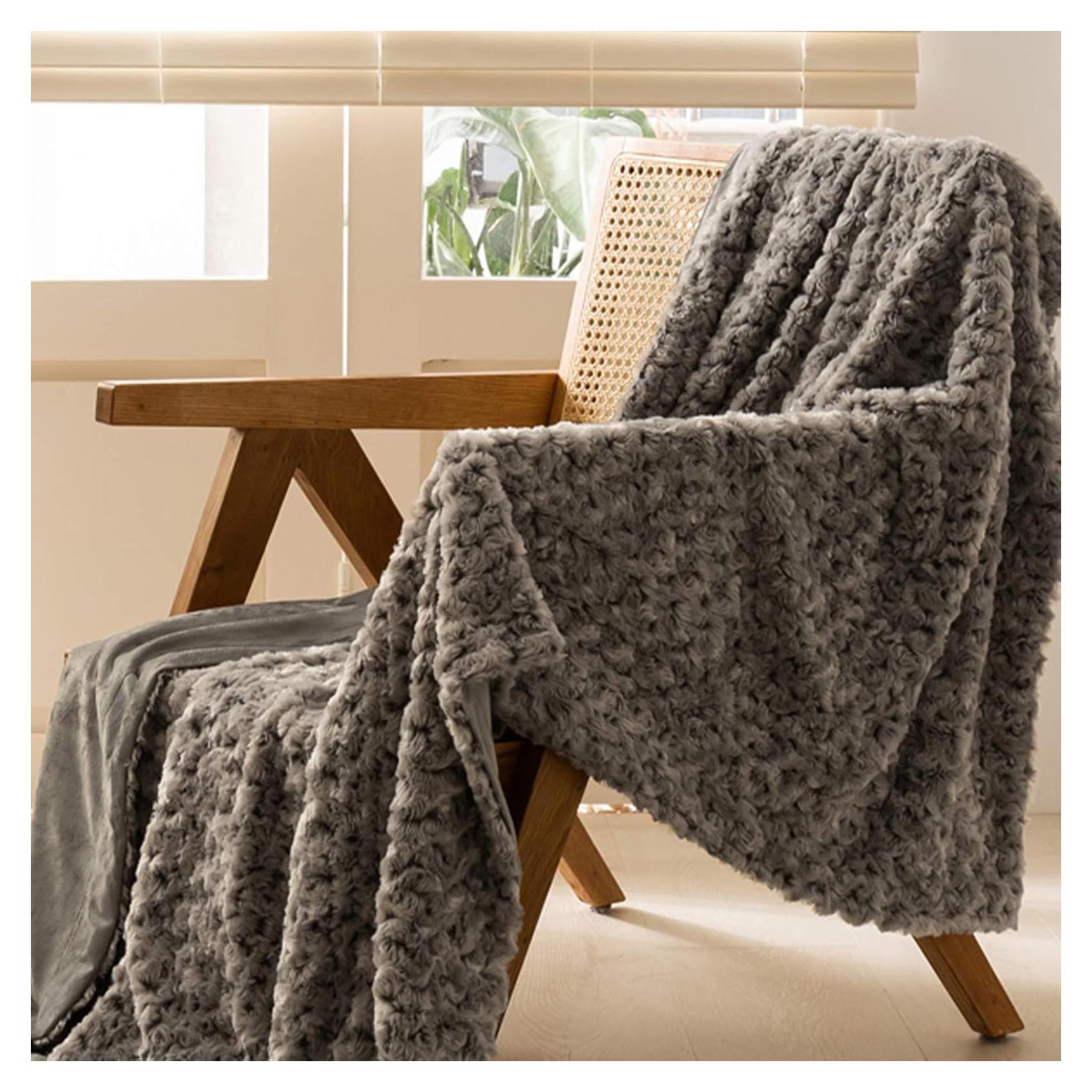 Manta de Microfibra Rey Simple&Opulence Gris 259x223cm 3D