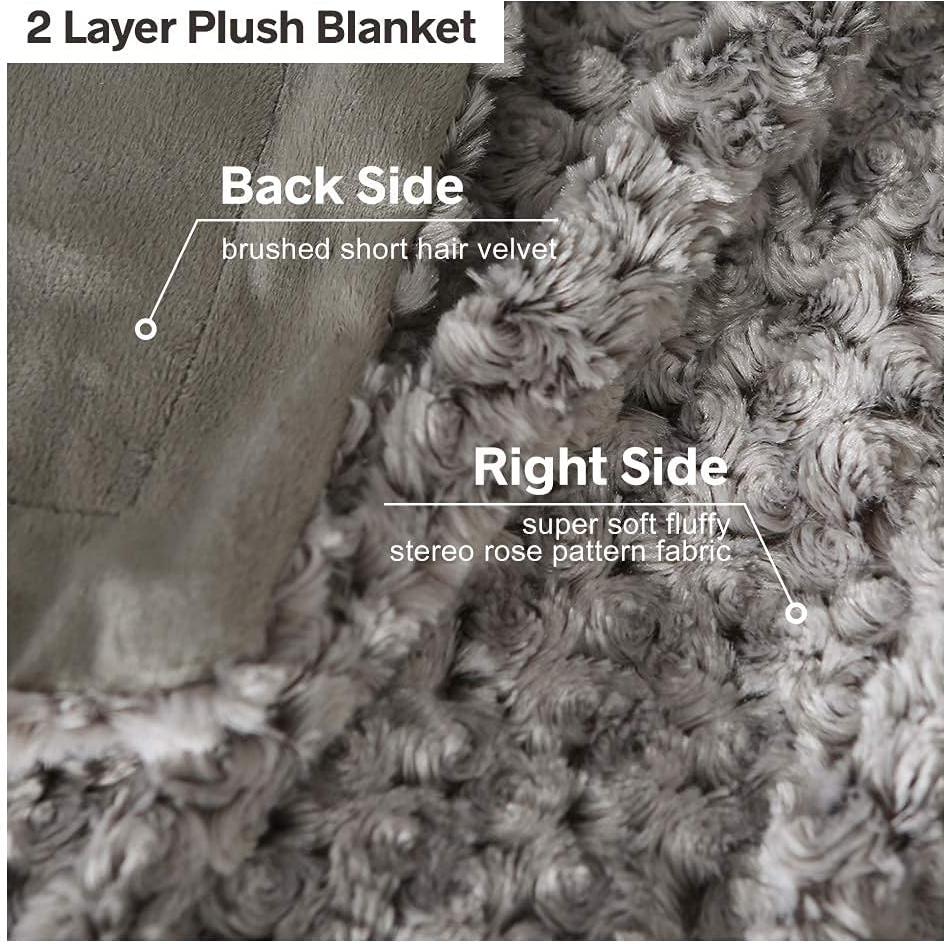 Manta de Microfibra Rey Simple&Opulence Gris 259x223cm 3D