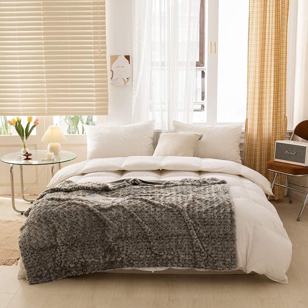 Manta de Microfibra Rey Simple&Opulence Gris 259x223cm 3D