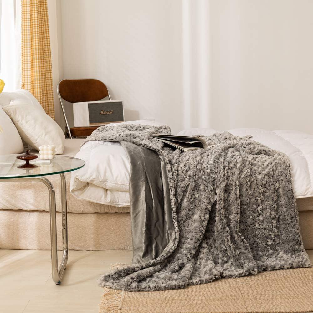 Manta de Microfibra Rey Simple&Opulence Gris 259x223cm 3D