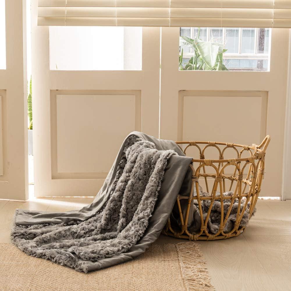 Manta de Microfibra Rey Simple&Opulence Gris 259x223cm 3D