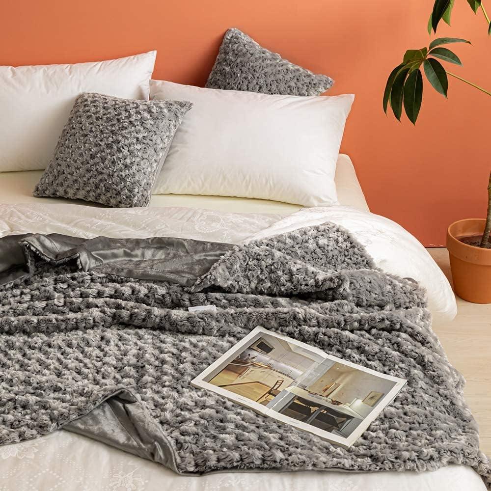 Manta de Microfibra Rey Simple&Opulence Gris 259x223cm 3D