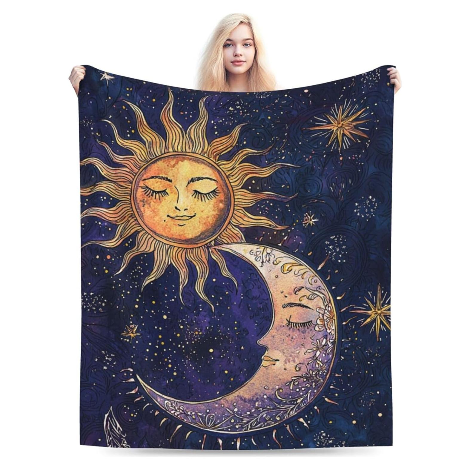 Manta de Franela Boho Celestial Genérica 152x127cm Suave
