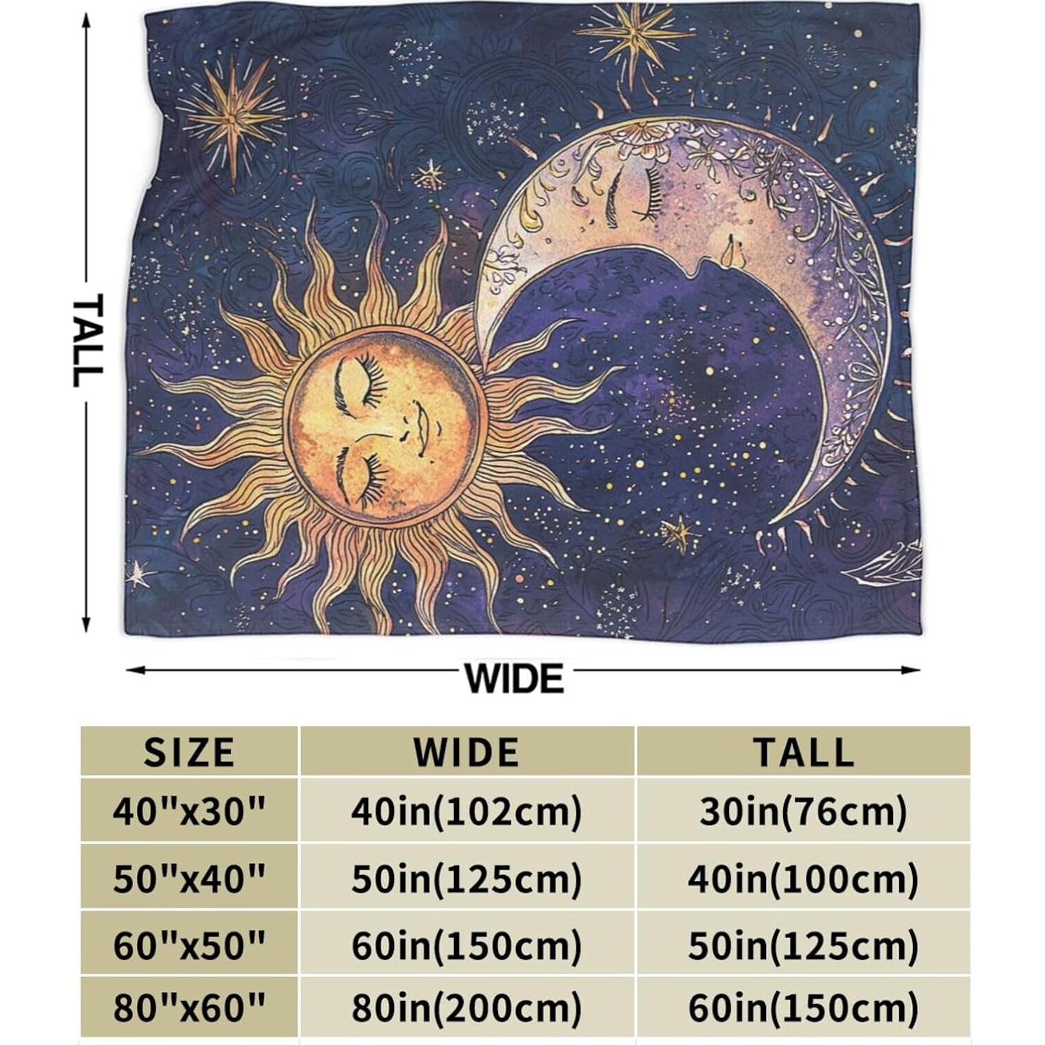 Manta de Franela Boho Celestial Genérica 152x127cm Suave