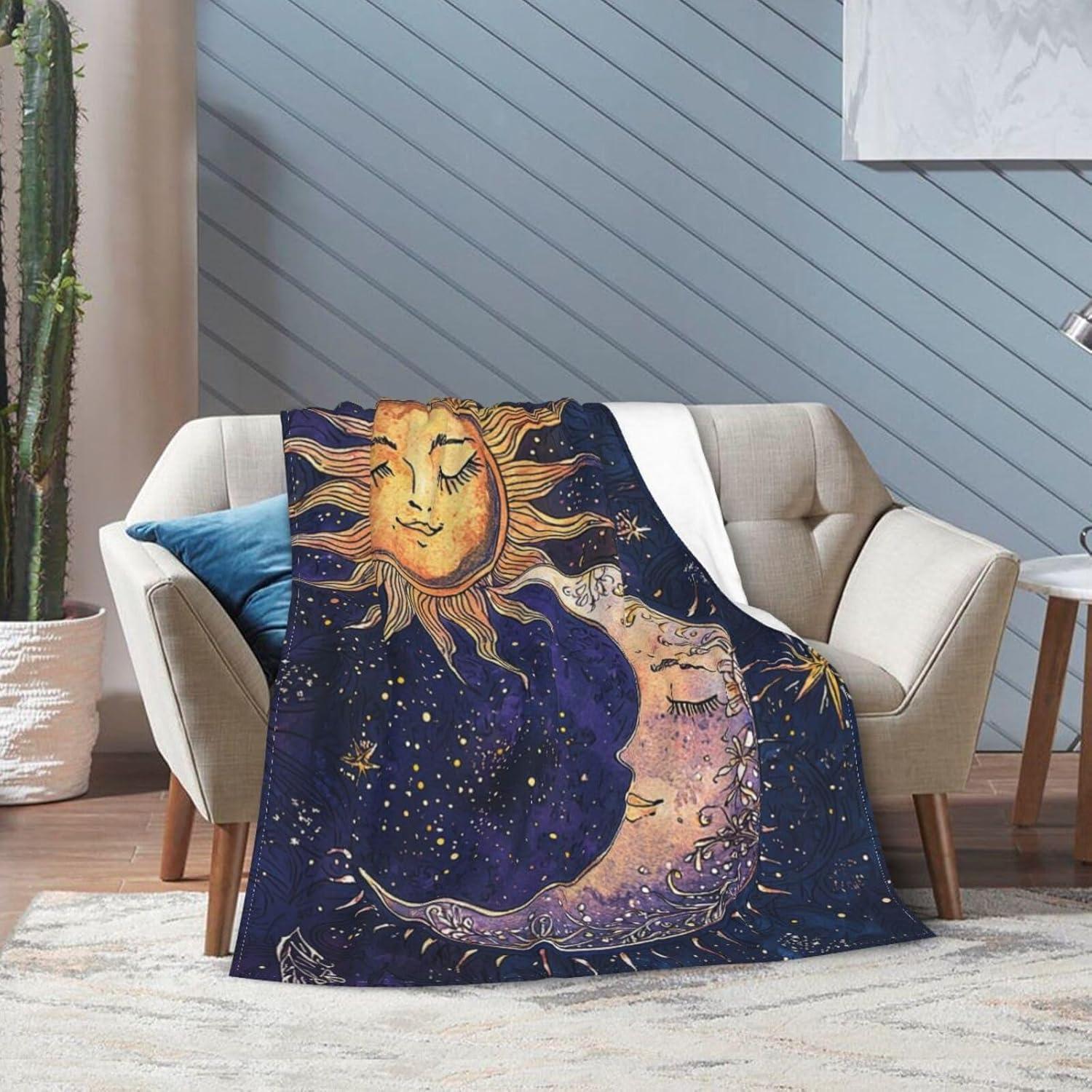 Manta de Franela Boho Celestial Genérica 152x127cm Suave