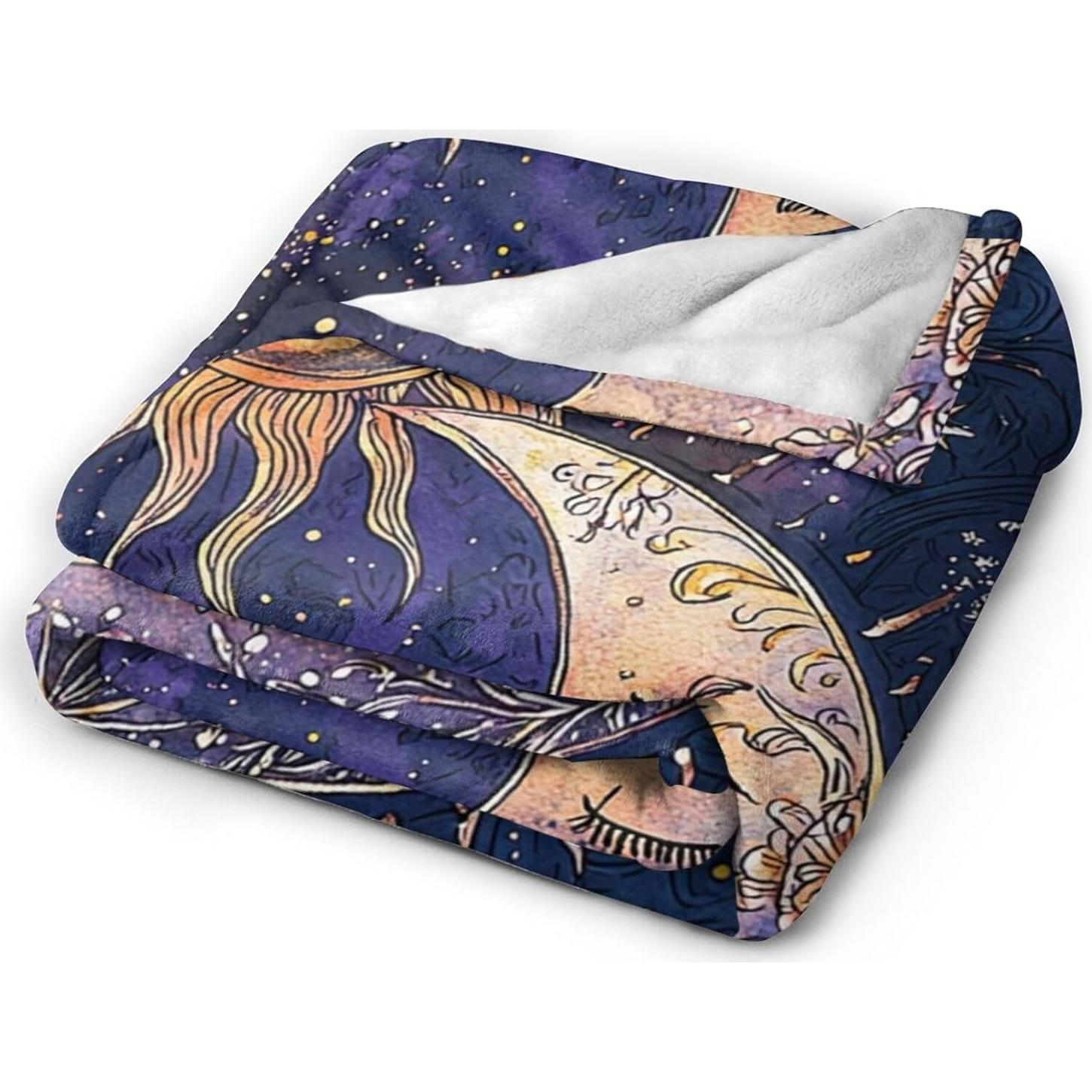 Manta de Franela Boho Celestial Genérica 152x127cm Suave