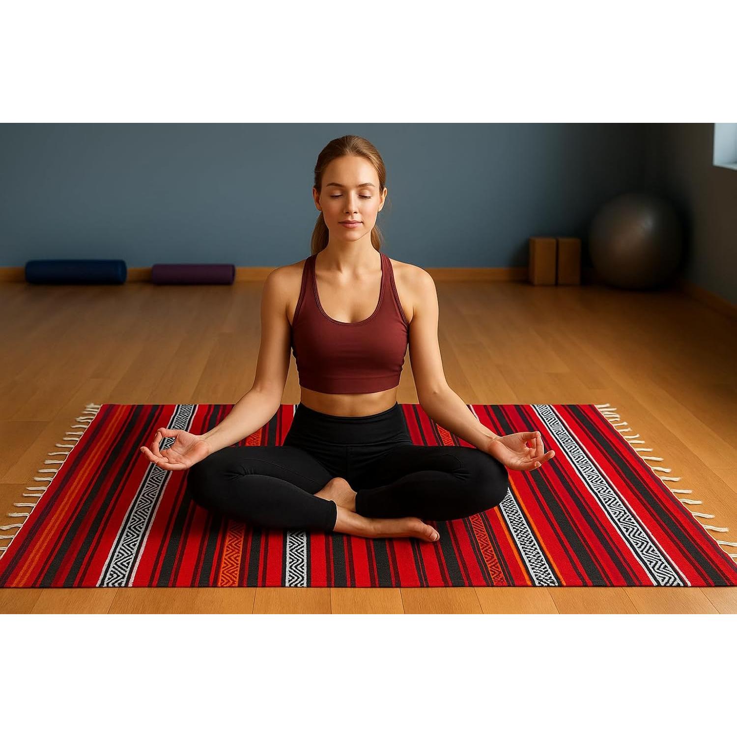 Manta Mexicana Airooglee 175x130 cm Roja - Yoga, Playa, Camping