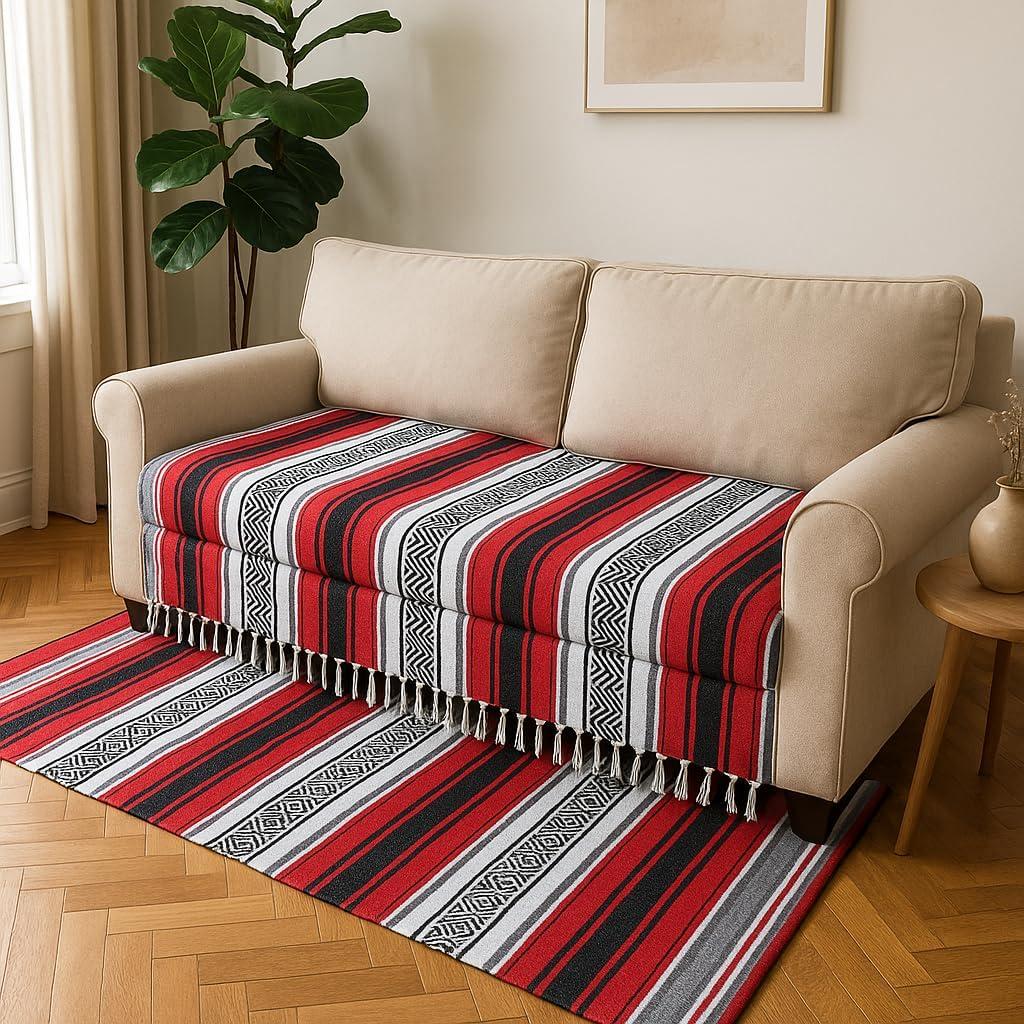 Manta Mexicana Airooglee 175x130 cm Roja - Yoga, Playa, Camping