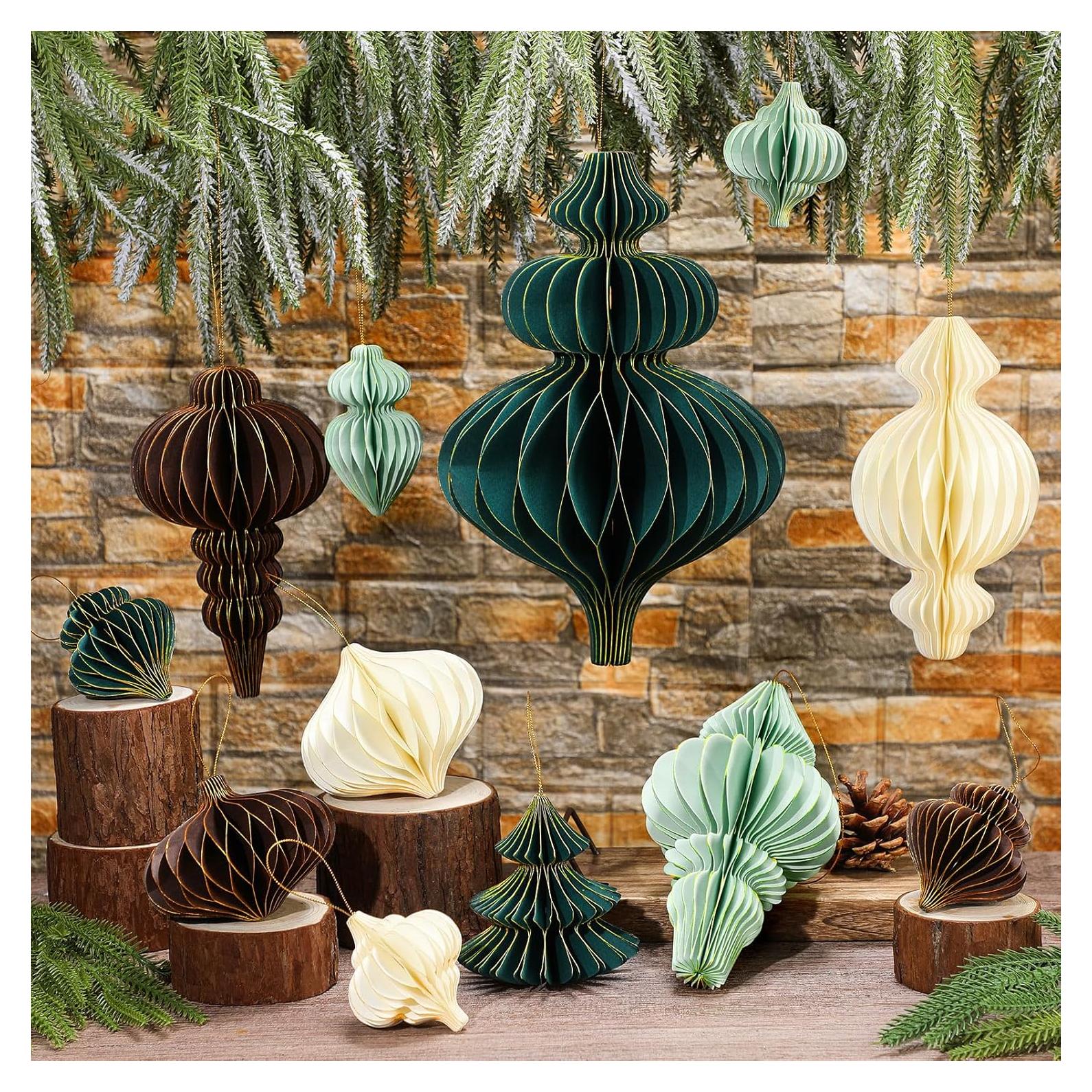 12 Piezas Adornos de Miel Colgantes Cinnvoice 3D Navidad