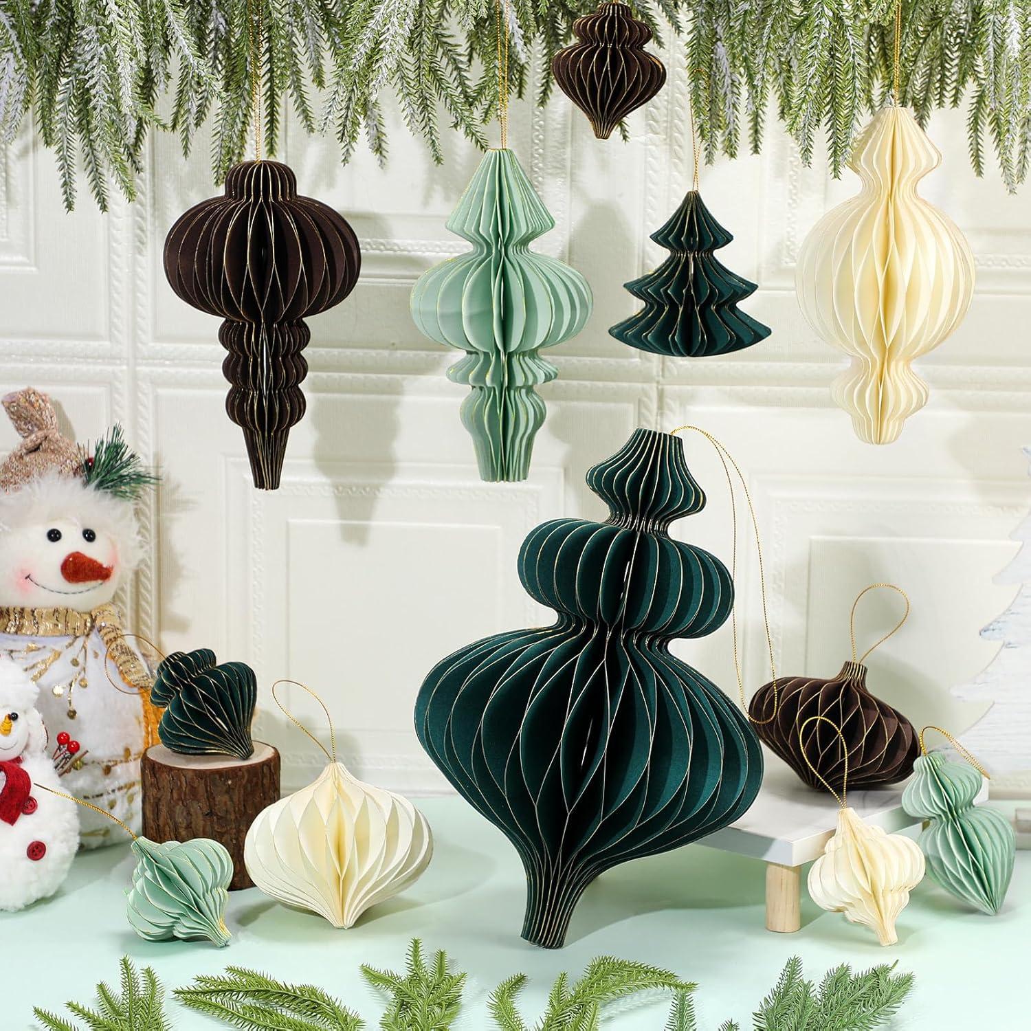 12 Piezas Adornos de Miel Colgantes Cinnvoice 3D Navidad