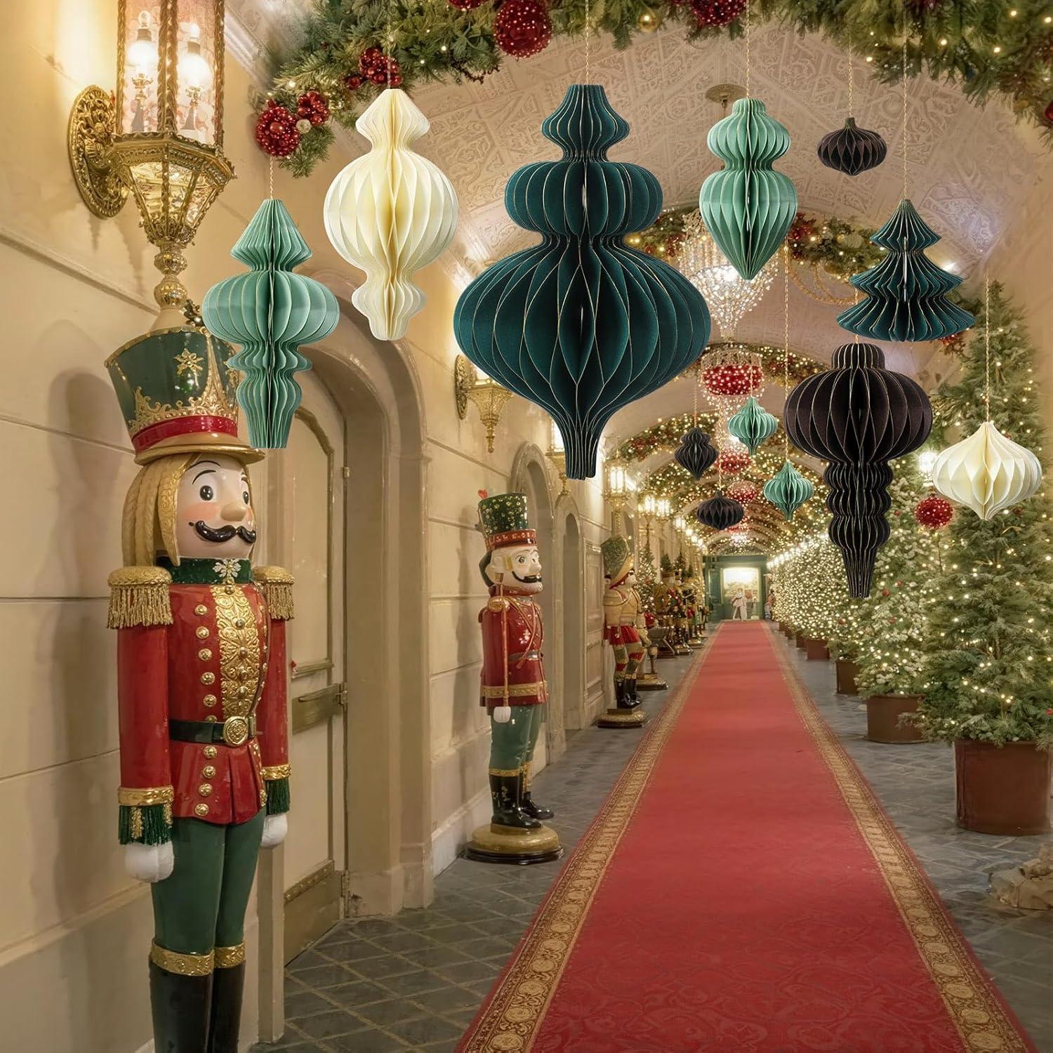 12 Piezas Adornos de Miel Colgantes Cinnvoice 3D Navidad