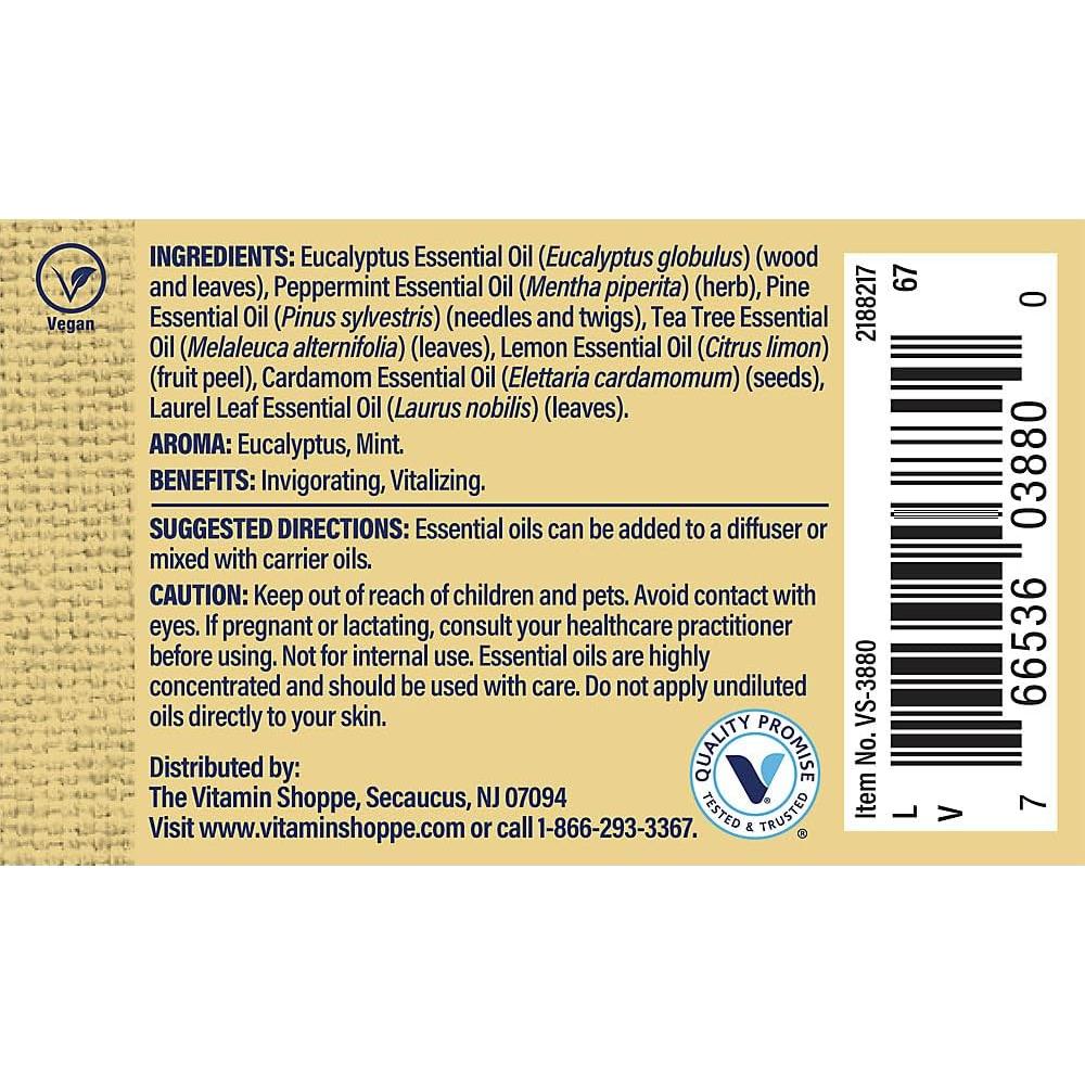 Aceite Esencial Respiratorio The Vitamin Shoppe 30 ml Eucalipto Menta